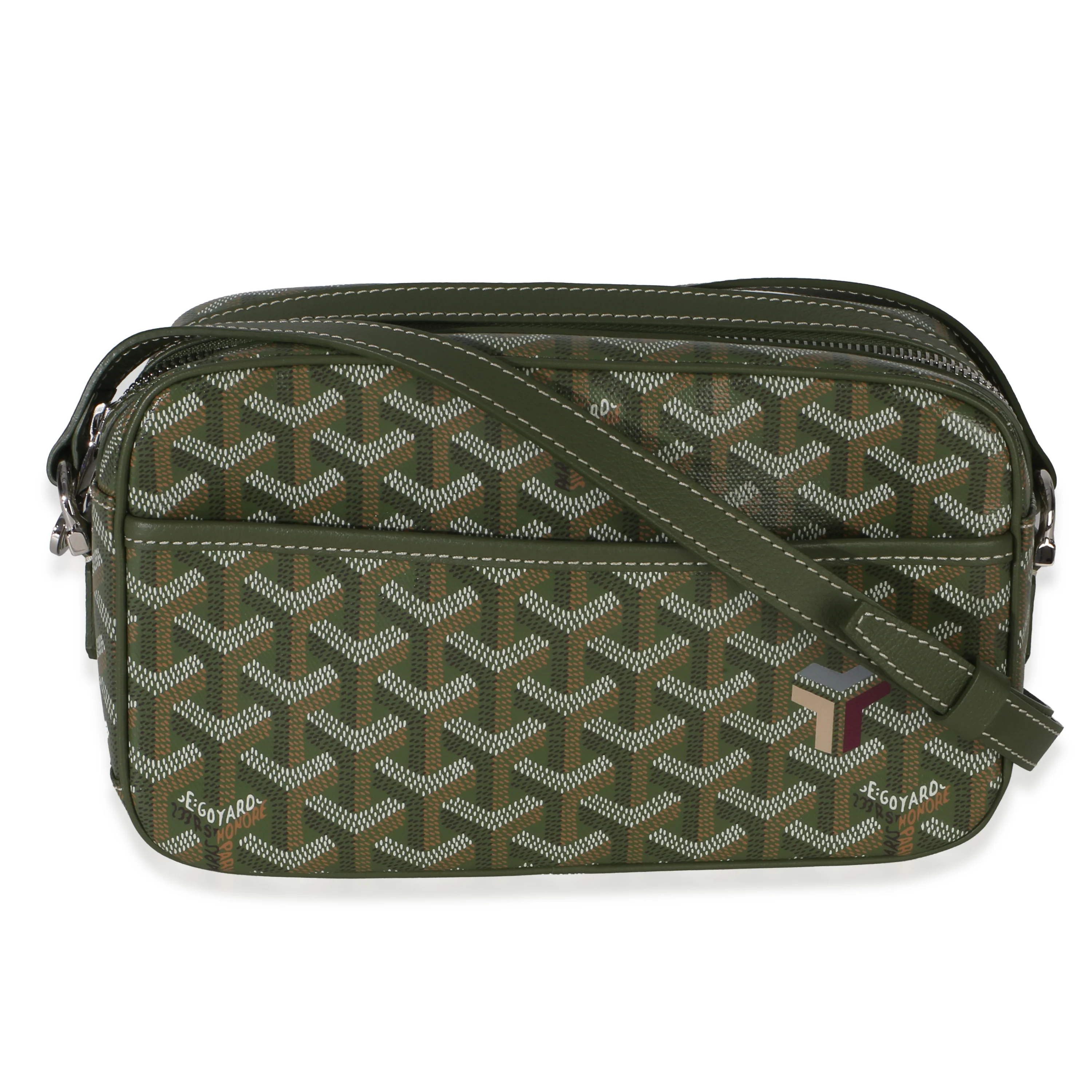 Khaki Goyardine Canvas Sac Cap Vert PM