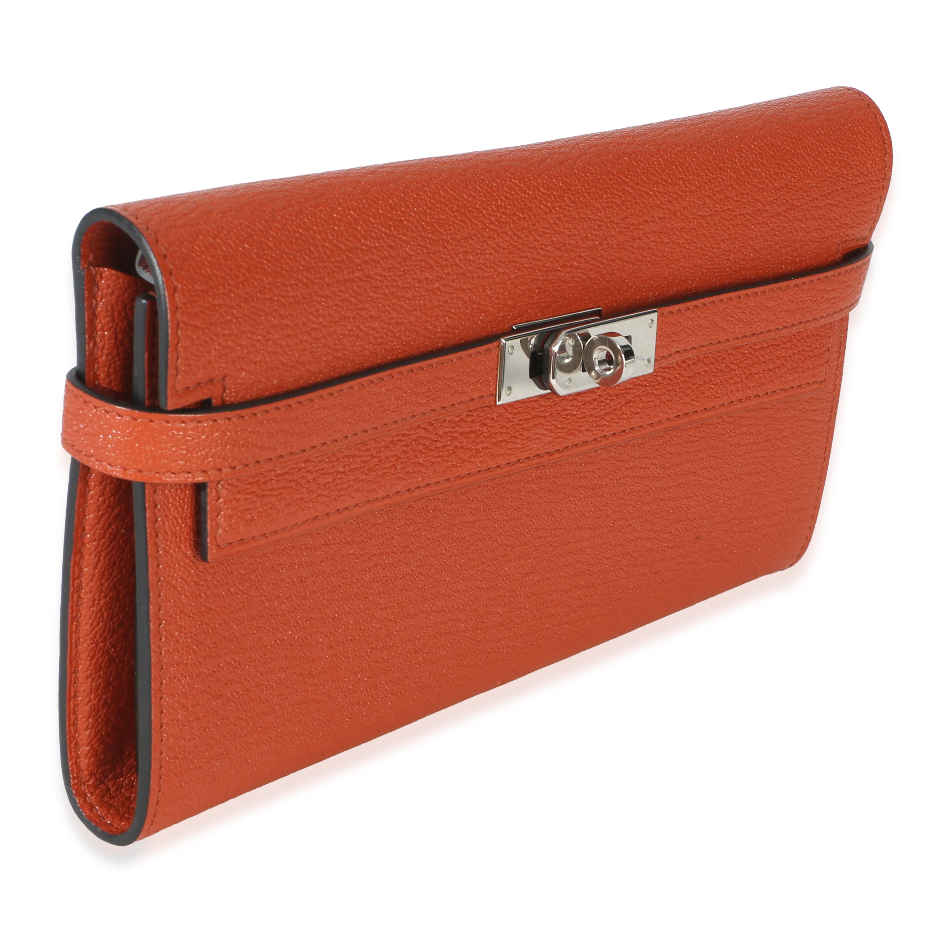 Brique Chevre Mysore Kelly Longue Wallet PHW - Image 3