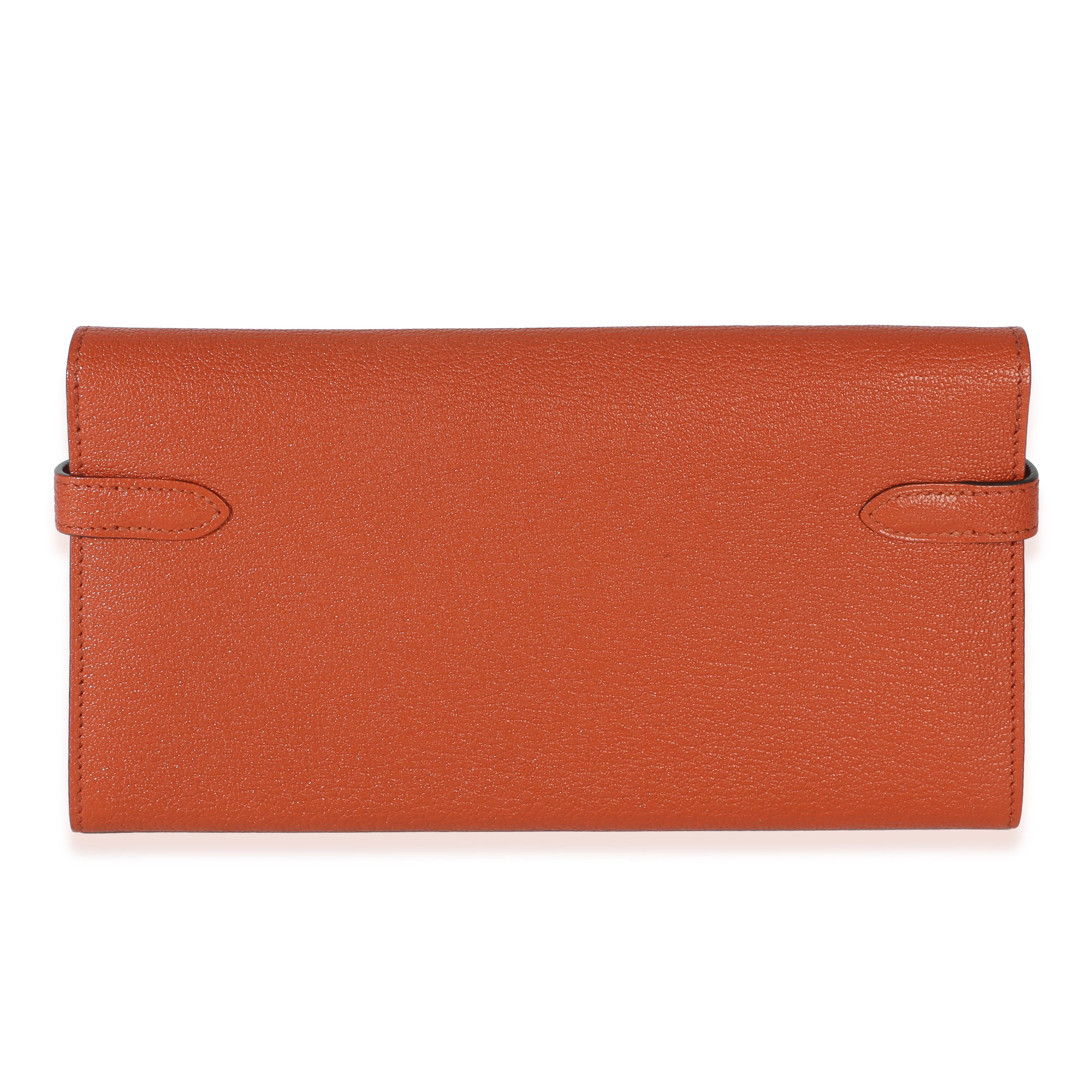 Brique Chevre Mysore Kelly Longue Wallet PHW - Image 4