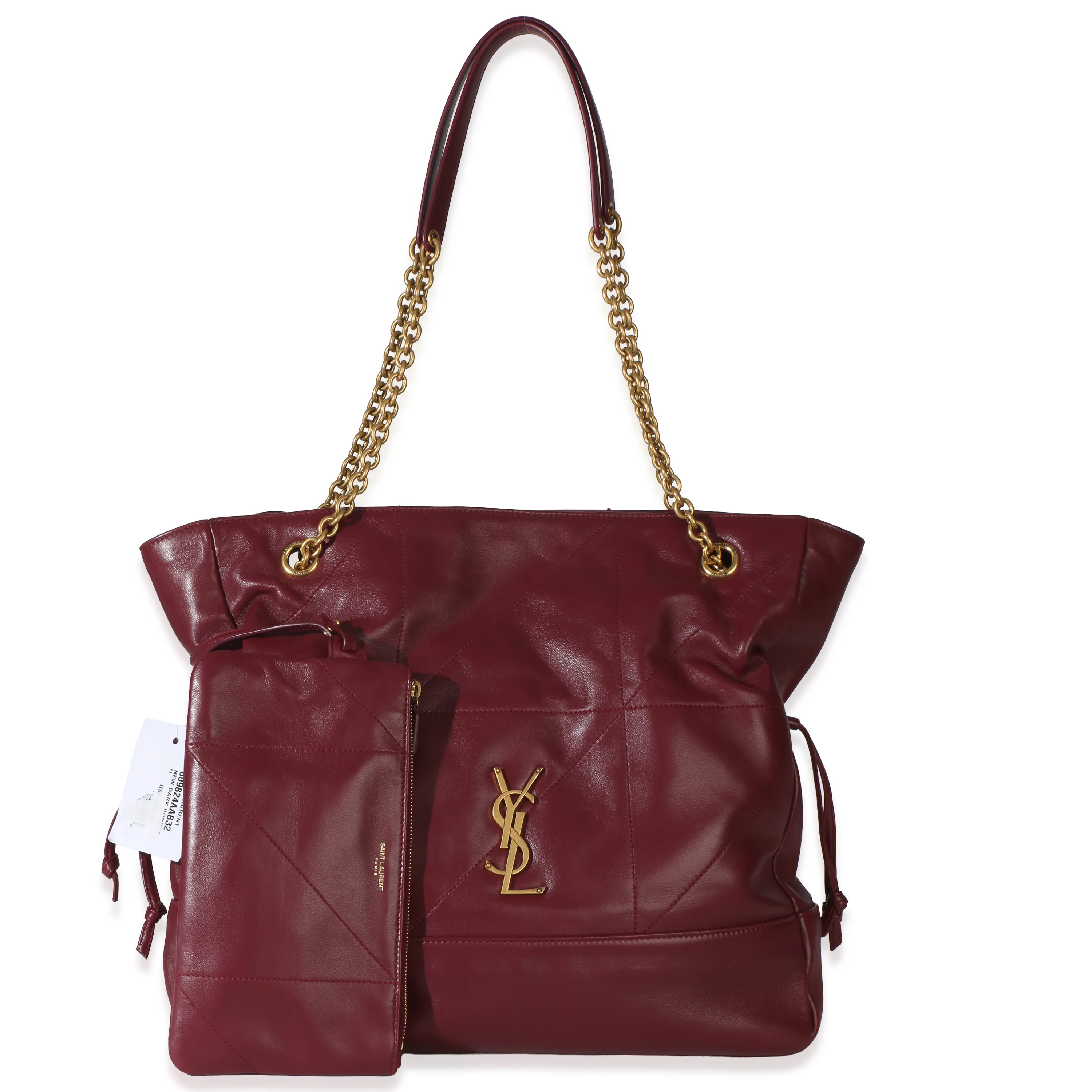 Red Quilted Lambskin Jamie Small Shopping Tote