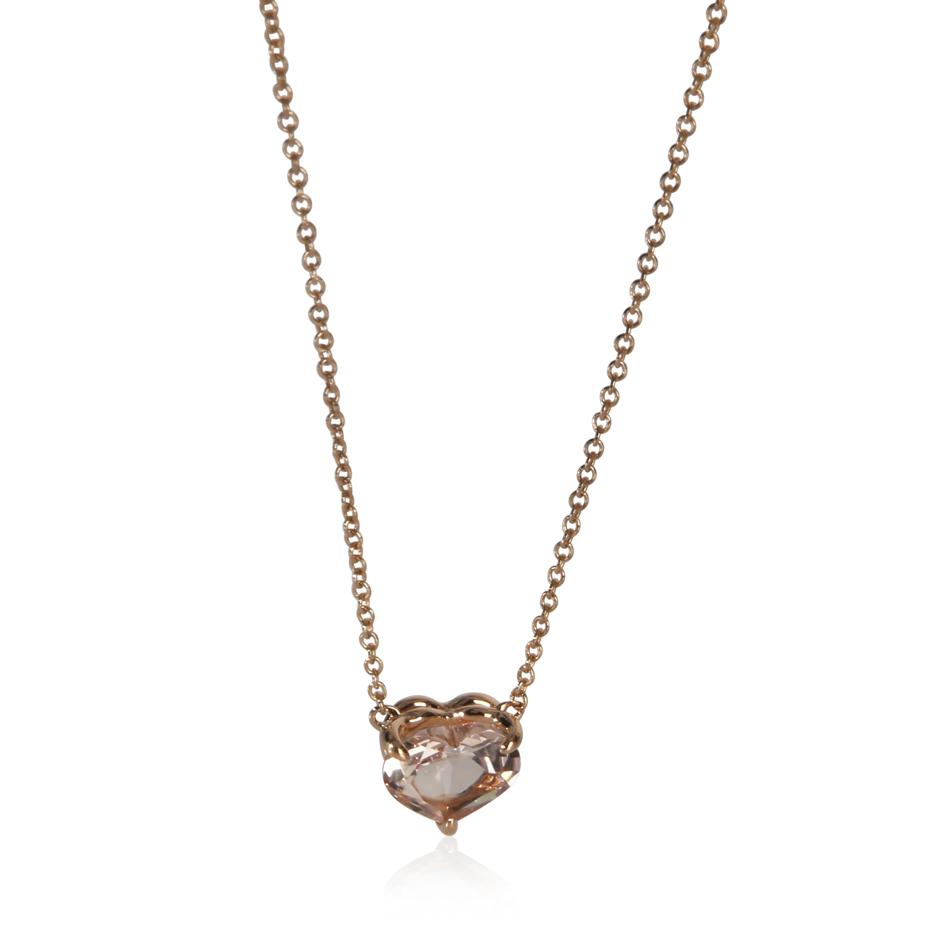 Rose Gold Morganite Chatelaine Heart Pendant