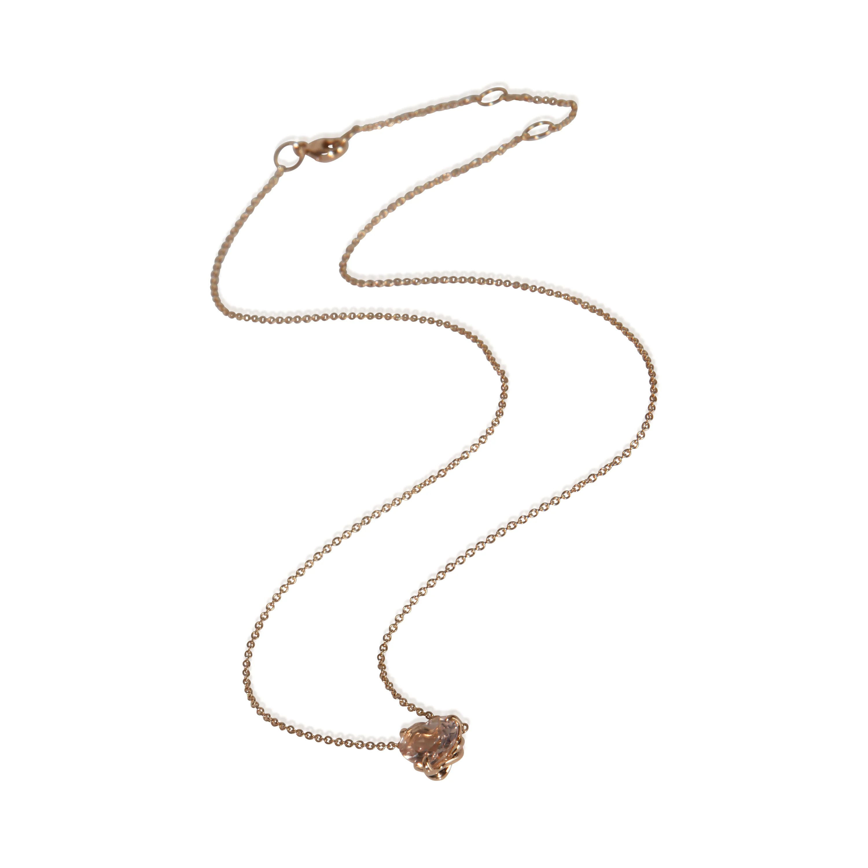 Rose Gold Morganite Chatelaine Heart Pendant - Image 2