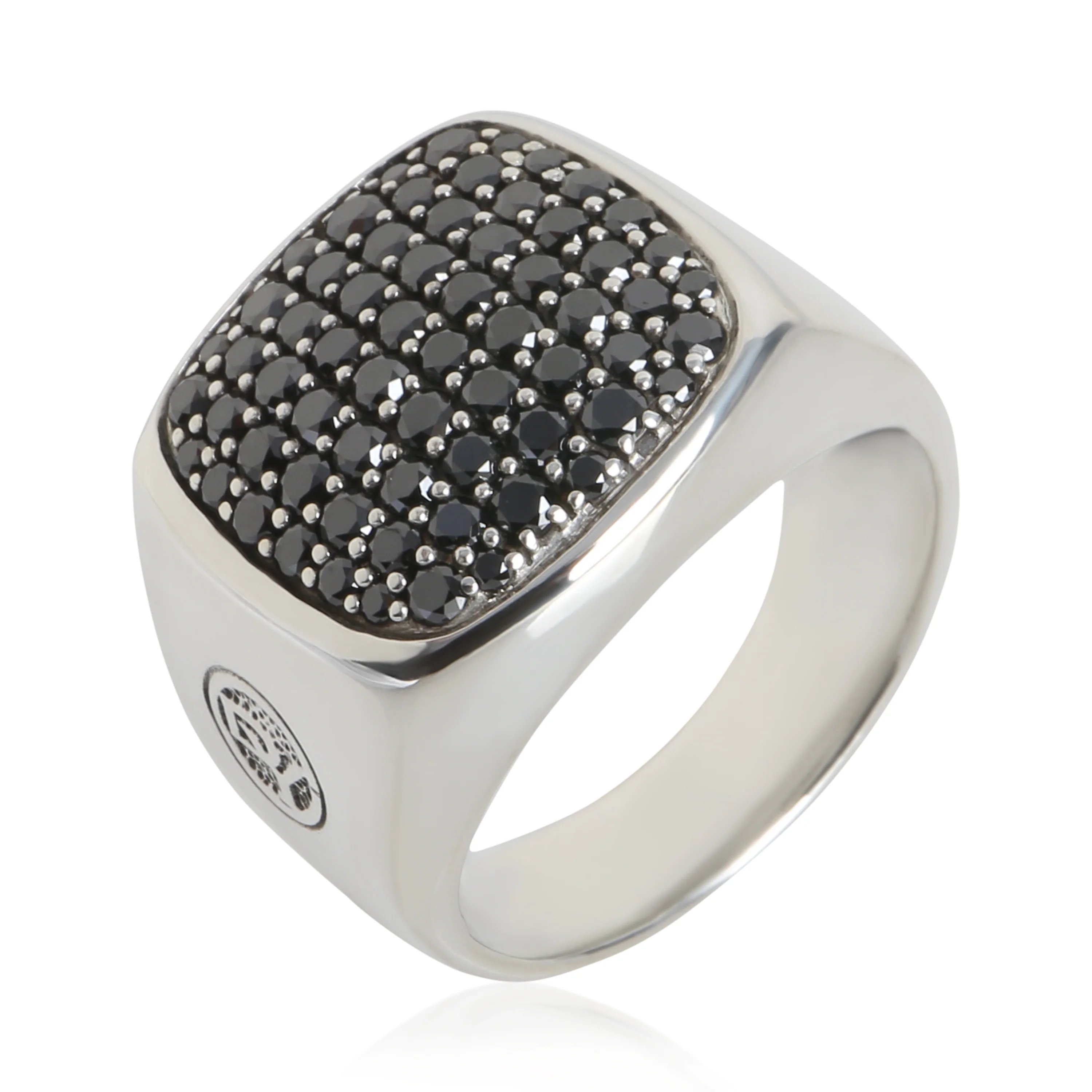 Sterling Silver Diamond Streamline Signet Ring - Image 3
