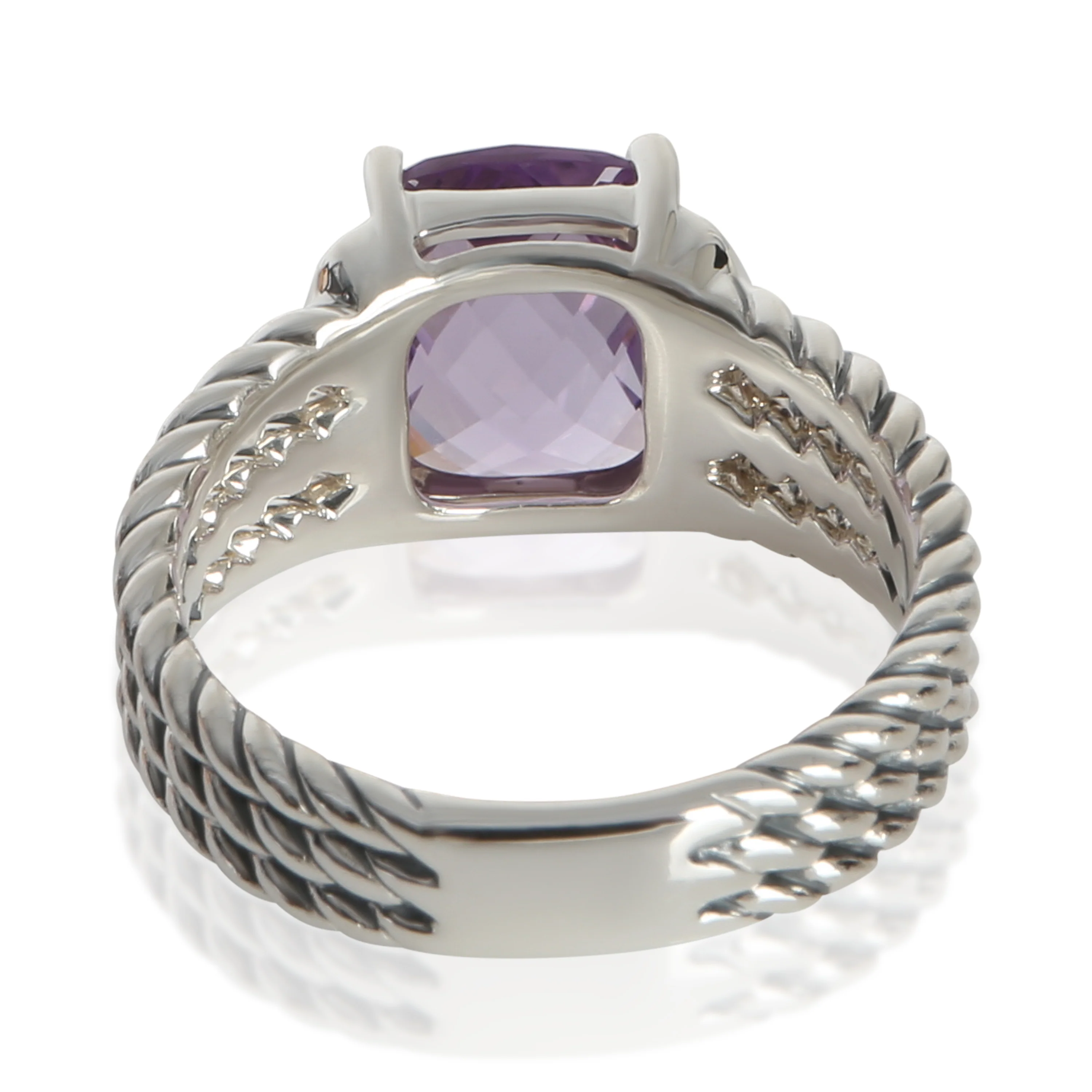 Sterling Silver Amethyst and Diamond Petite Wheaton Ring - Image 3