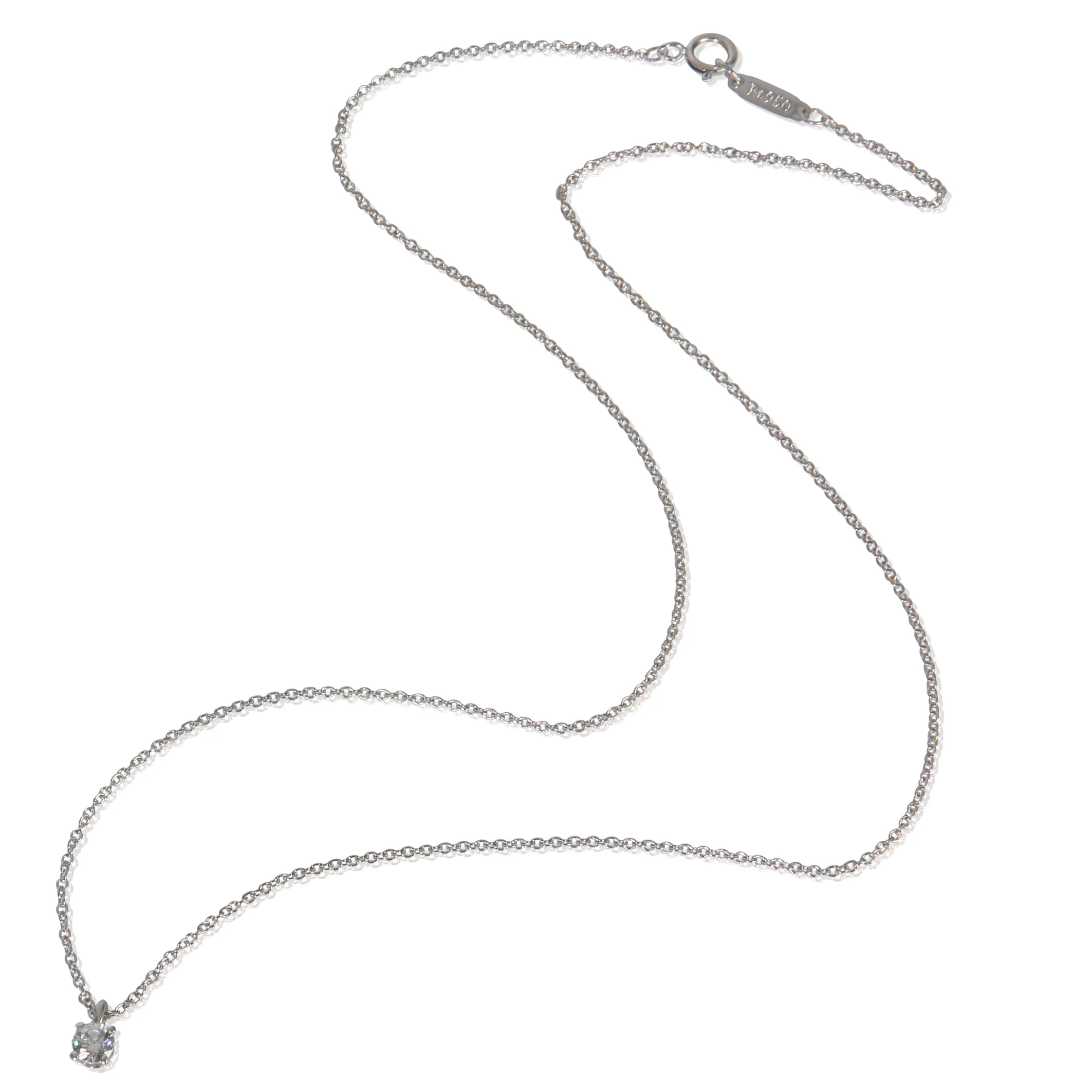 Platinum Diamond Solitaire Pendant - Image 3