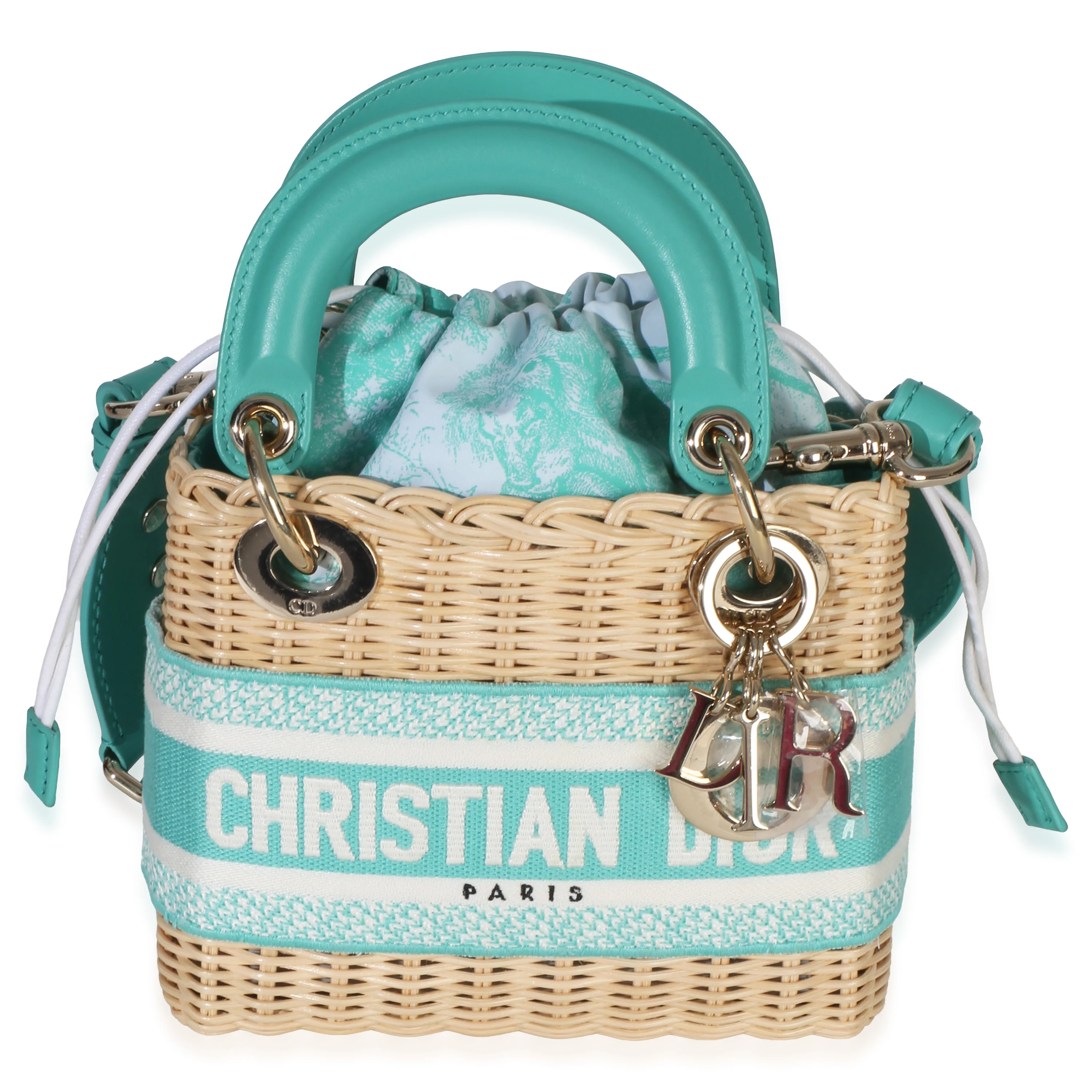 Teal Oblique Wicker Mini Lady Dior