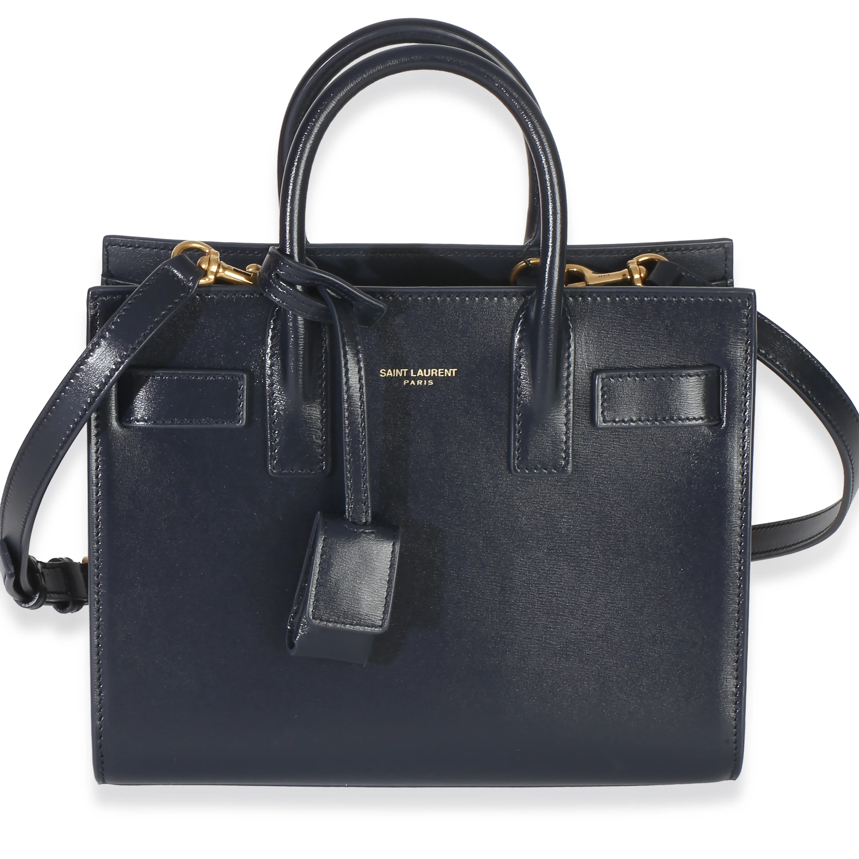 Navy Smooth Calfskin Sac Du Jour Nano