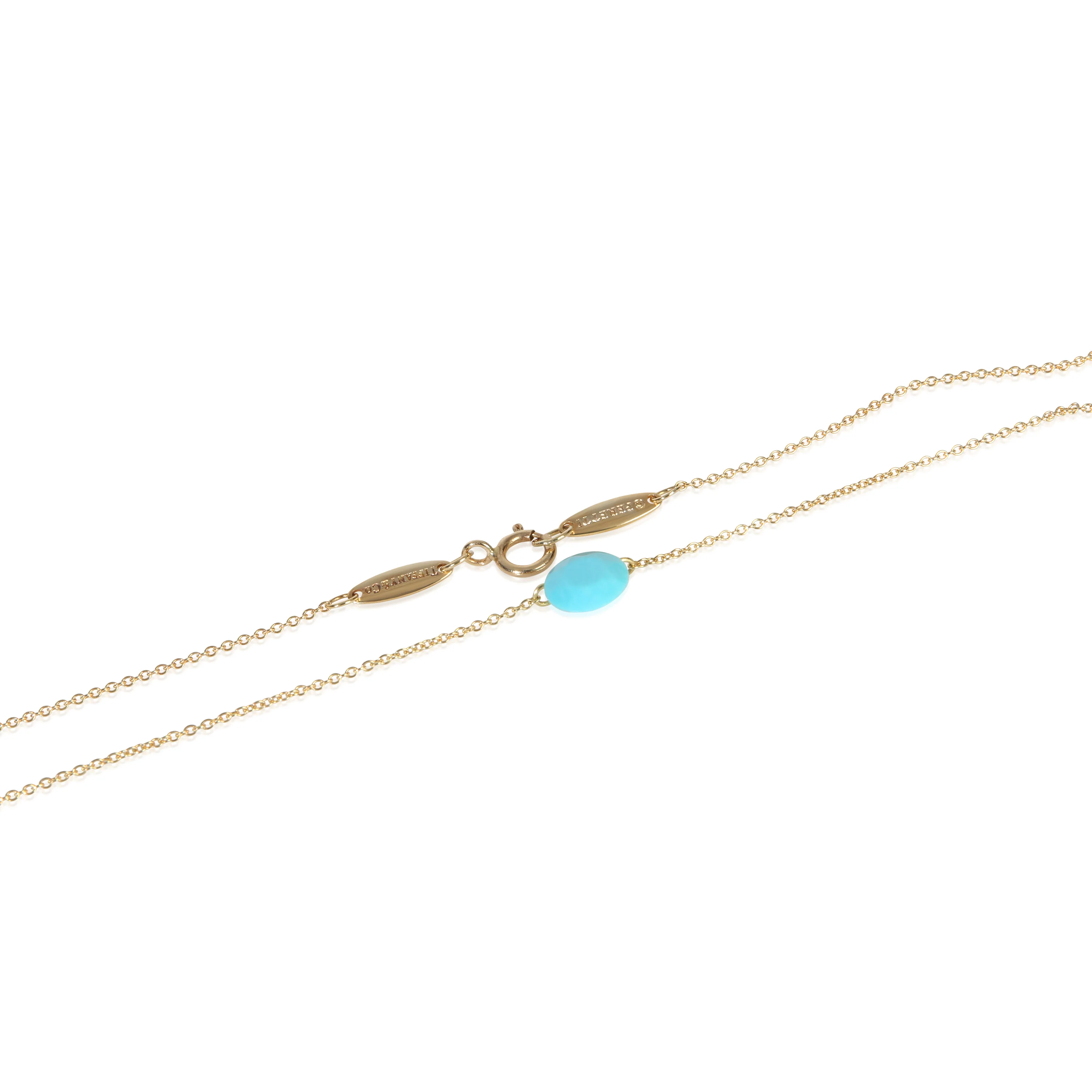 Yellow Gold Turquoise Elsa Peretti Pendant - Image 2