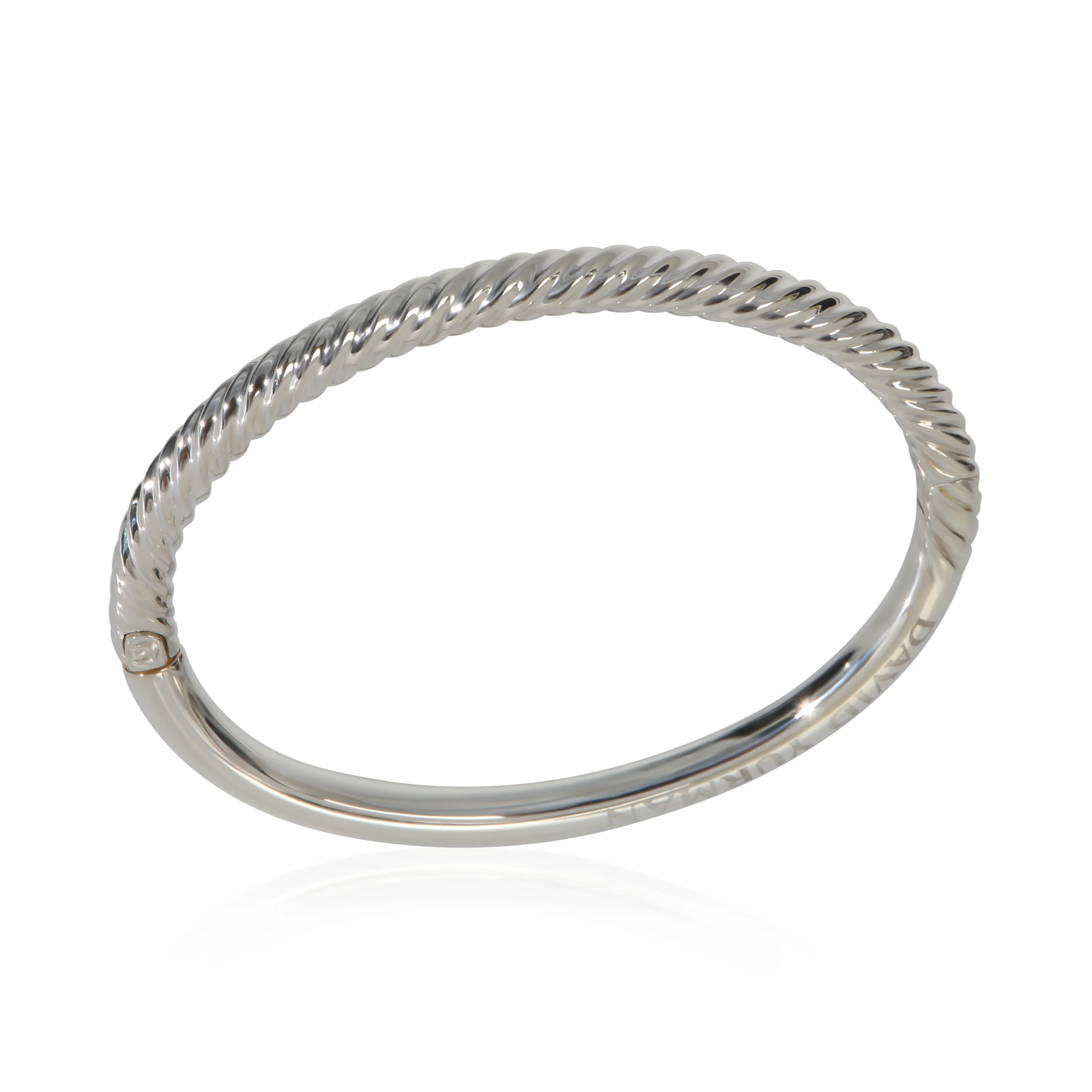 Sterling Silver Cable Hinged Bracelet - Image 4