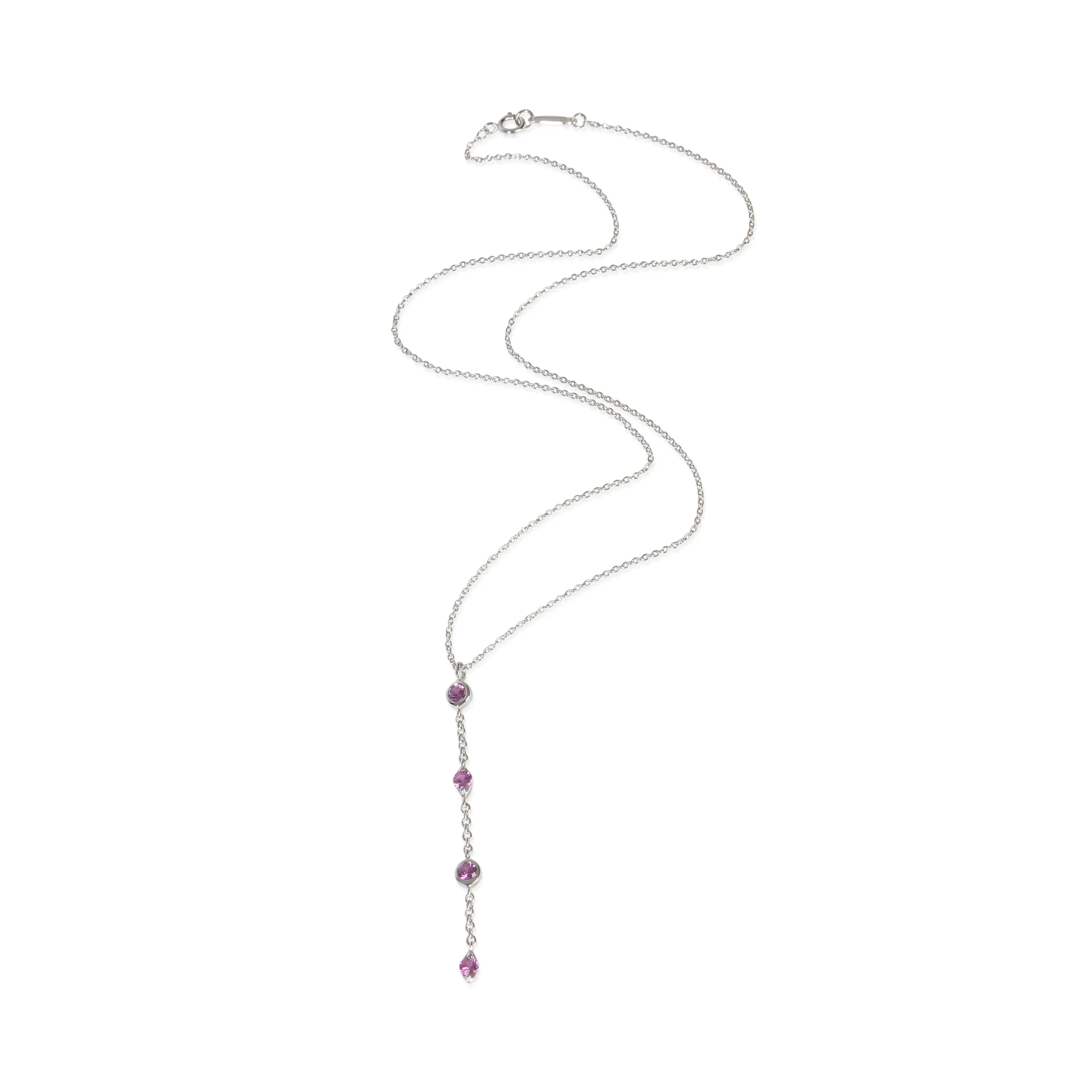 White Gold Pink Sapphire Pendant - Image 3