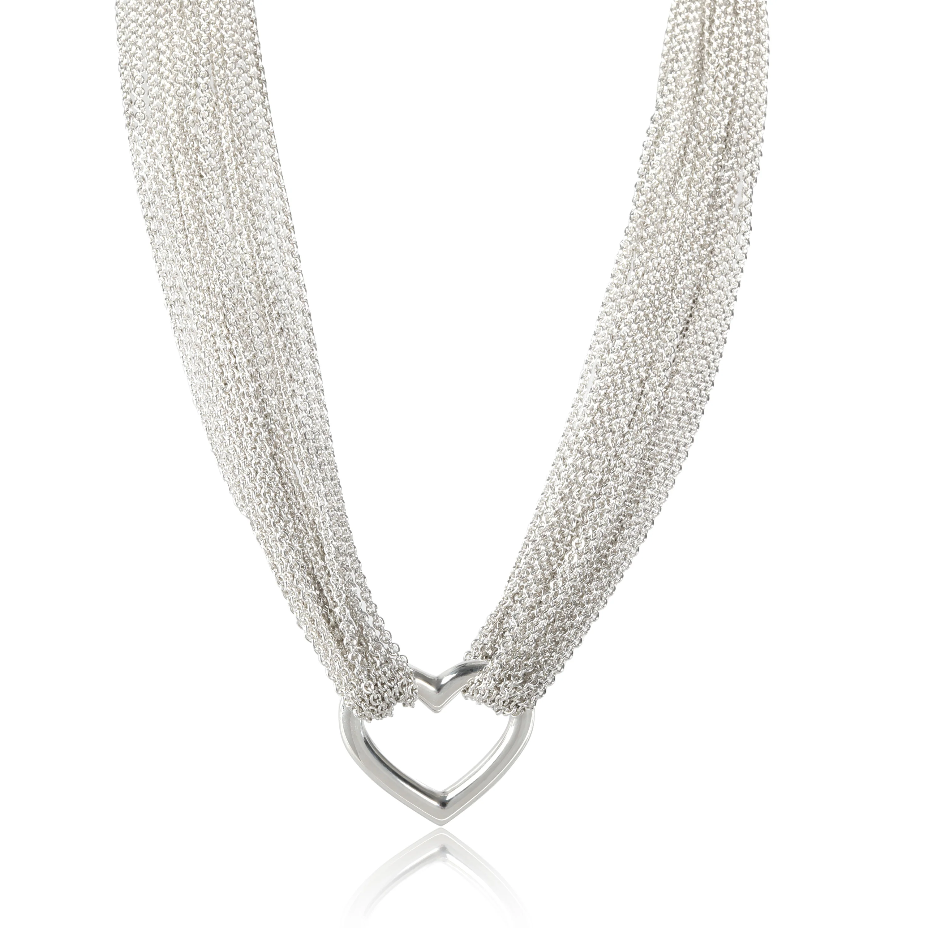Sterling Silver Multi-strand Heart Necklace
