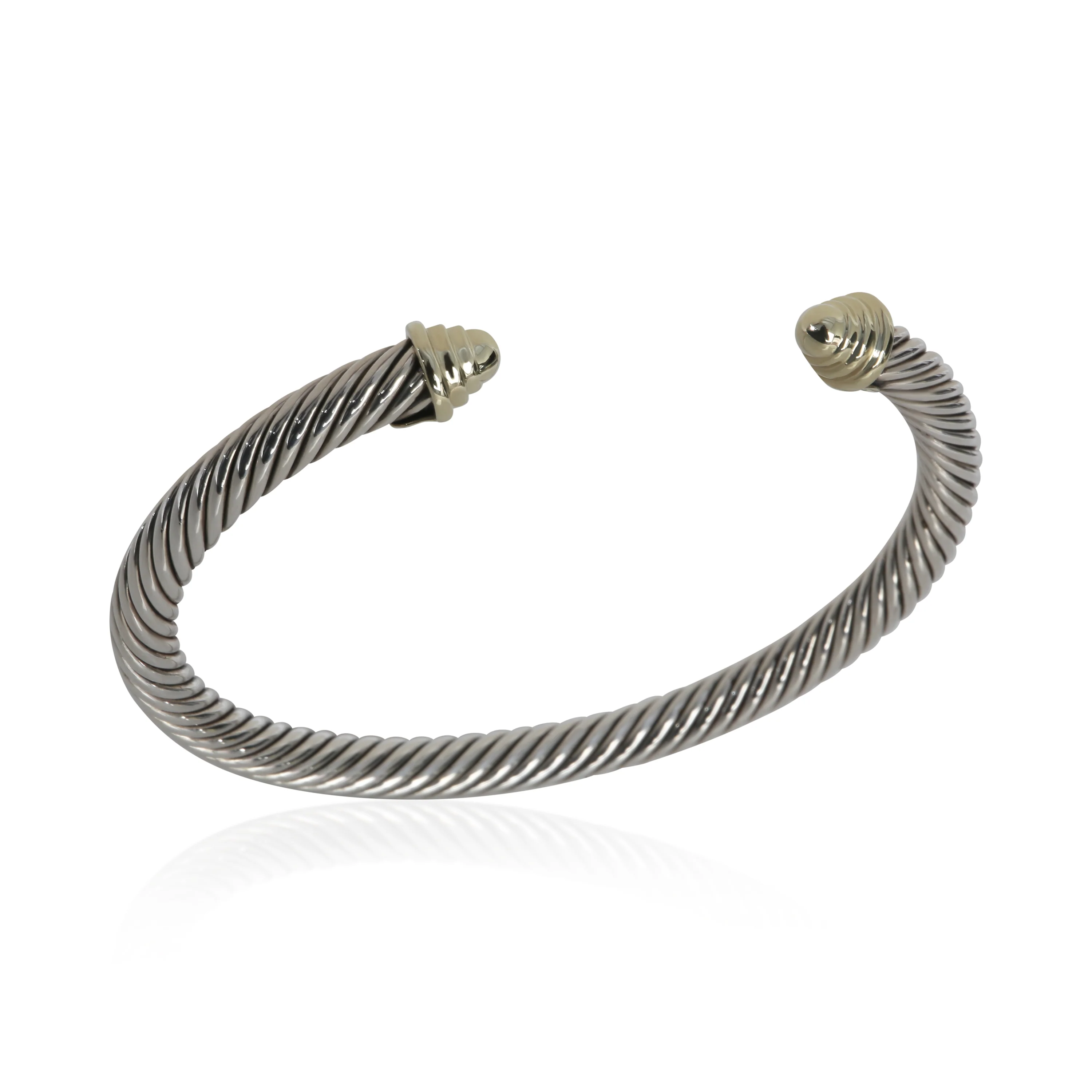 Yellow Gold & Sterling Silver  Classic Cable Bracelet - Image 4