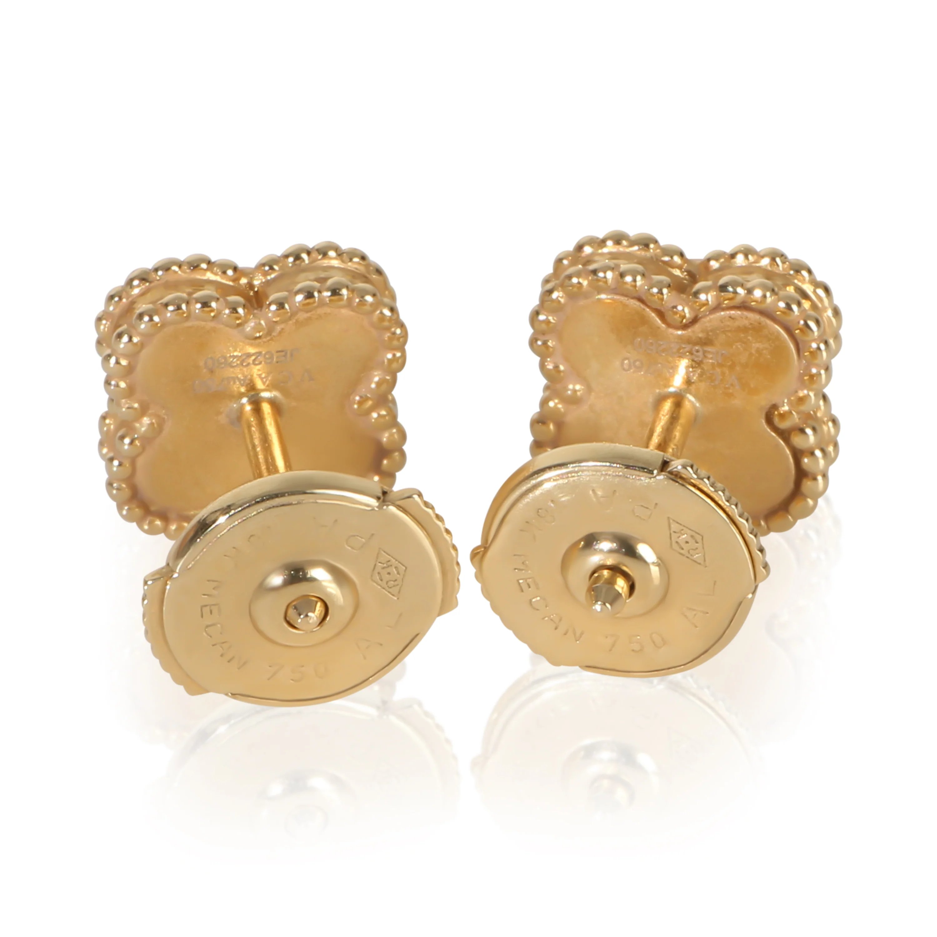 Yellow Gold Mother Of Pearl Sweet Alhambra Earrings - Image 3