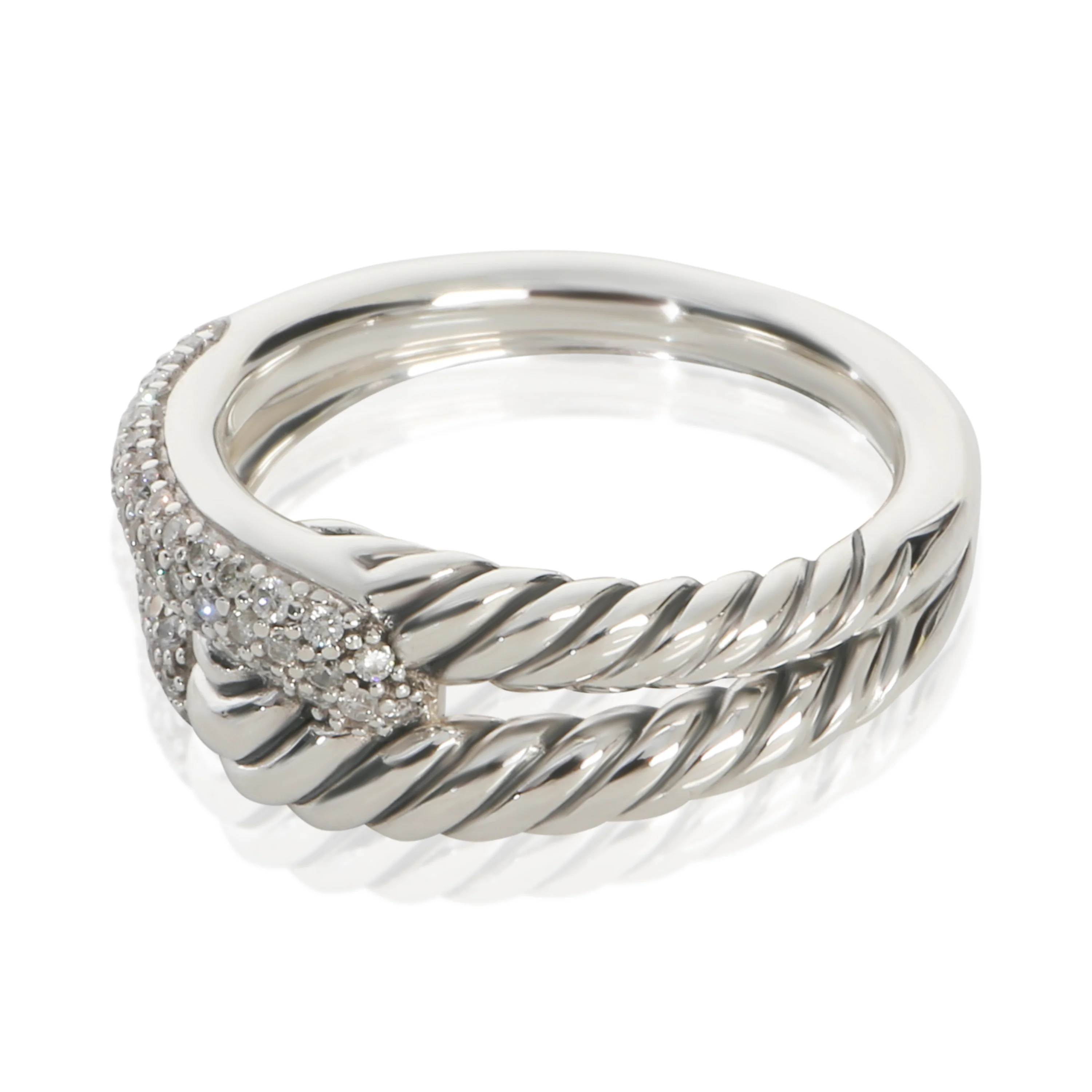 Sterling Silver Diamond Labyrinth Single Loop Ring - Image 2