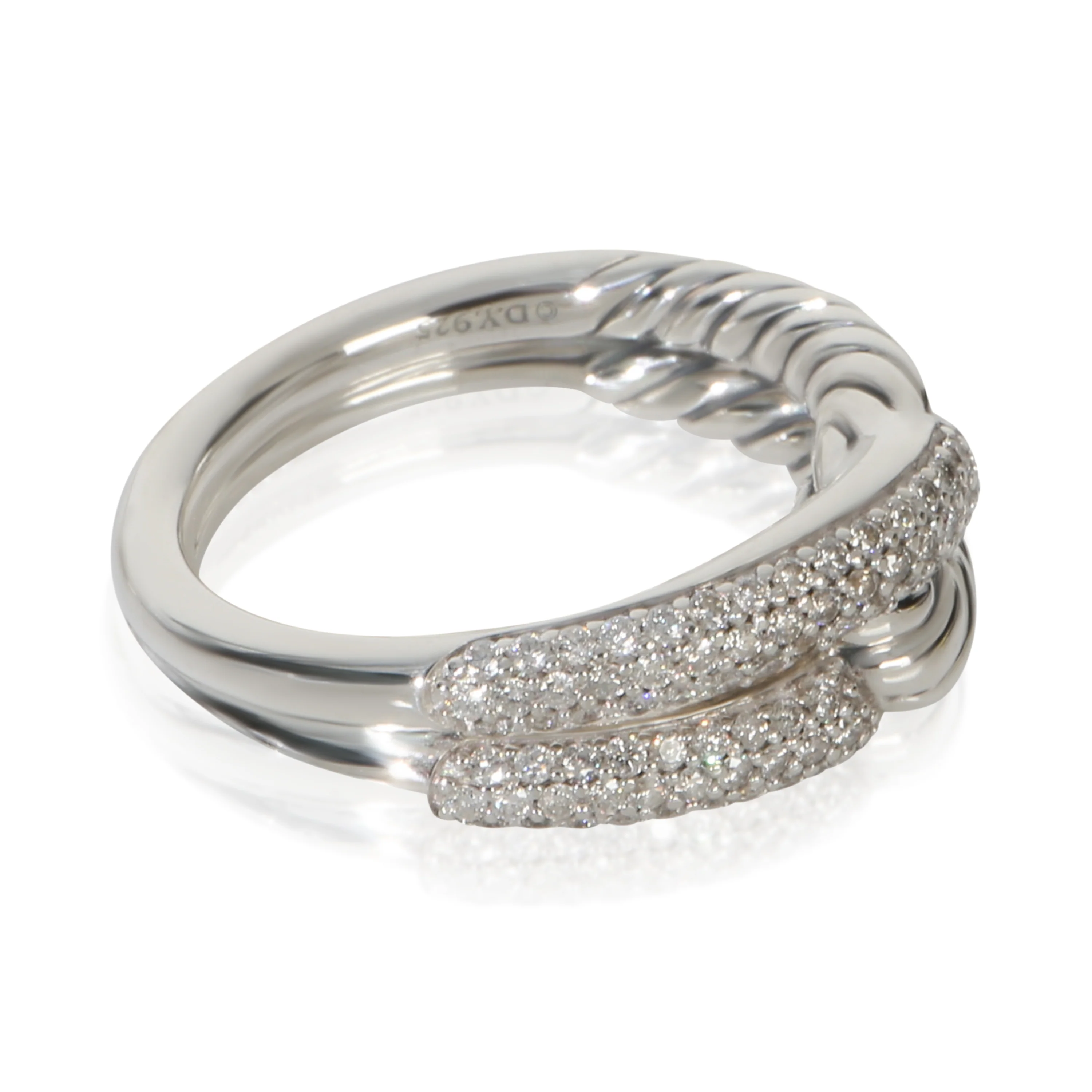 Sterling Silver Diamond Labyrinth Single Loop Ring - Image 3