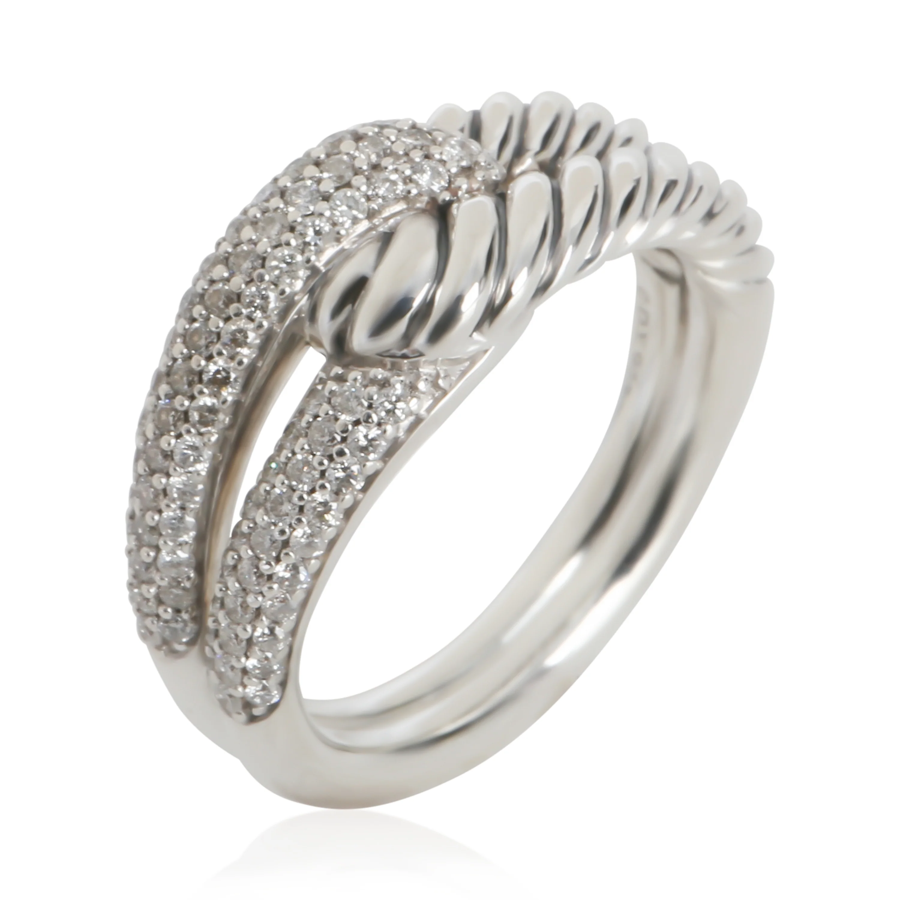 Sterling Silver Diamond Labyrinth Single Loop Ring - Image 4
