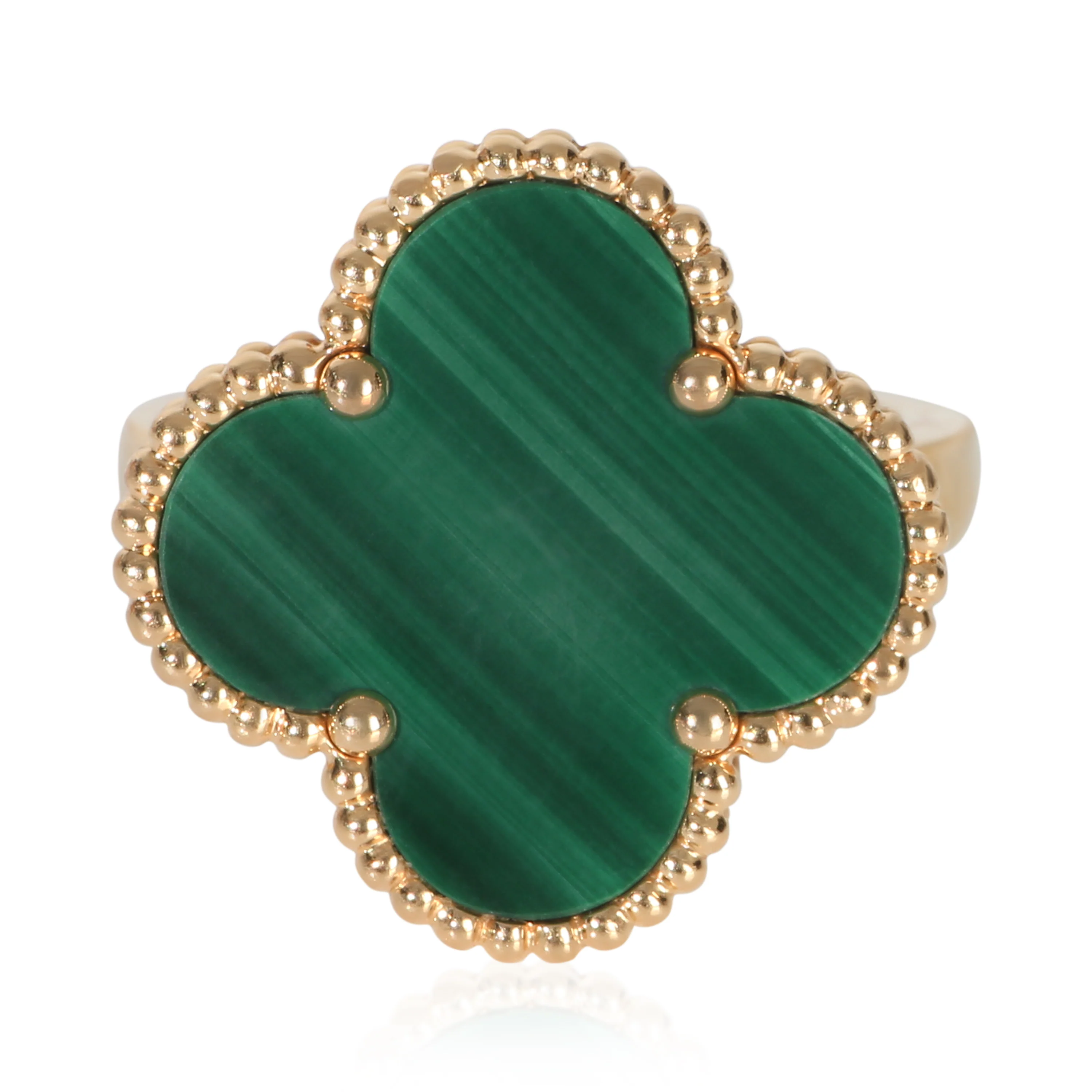 Yellow Gold Malachite Magic Alhambra Ring