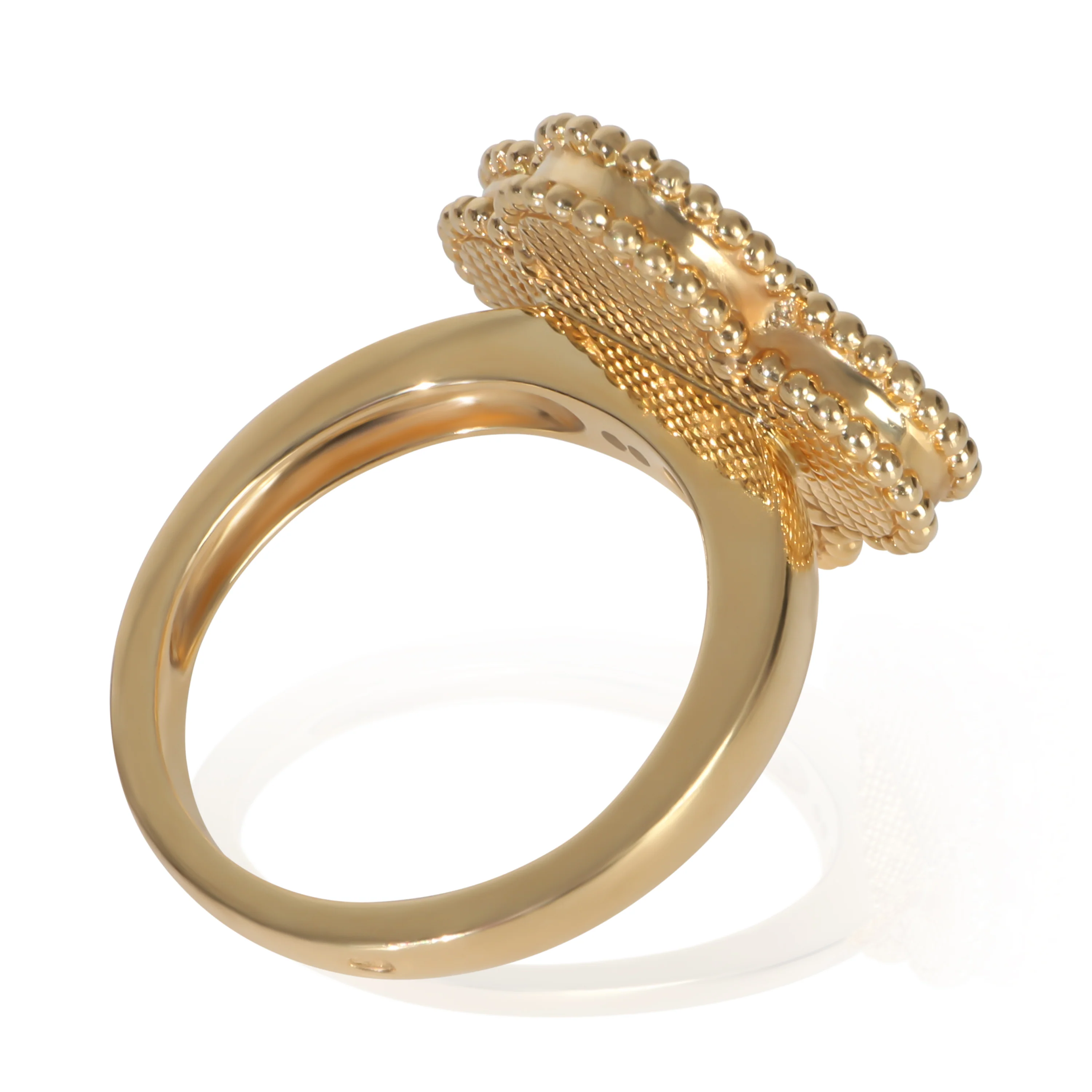 Yellow Gold Malachite Magic Alhambra Ring - Image 4