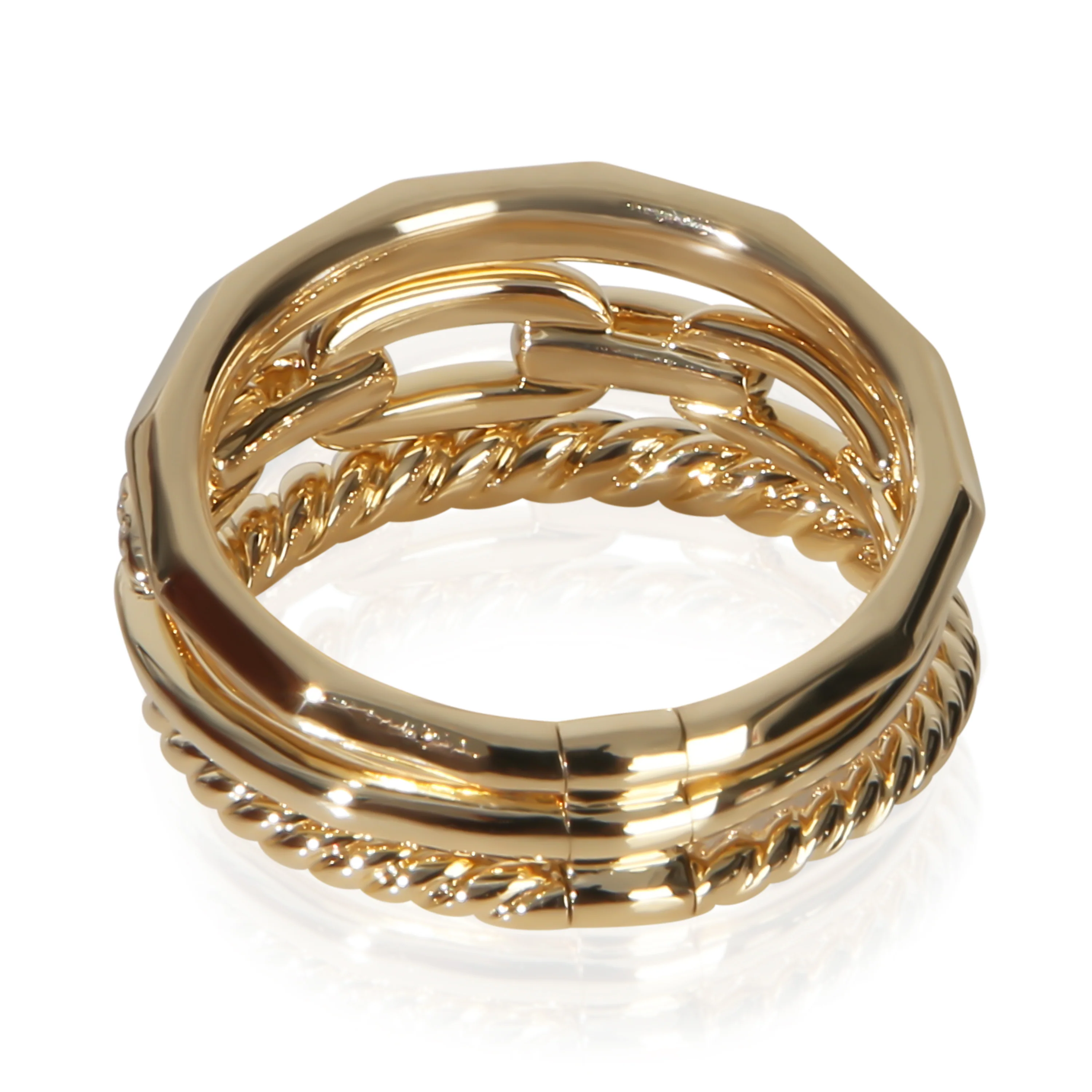 Yellow Gold Diamond Stax Three Row Ring - Image 3