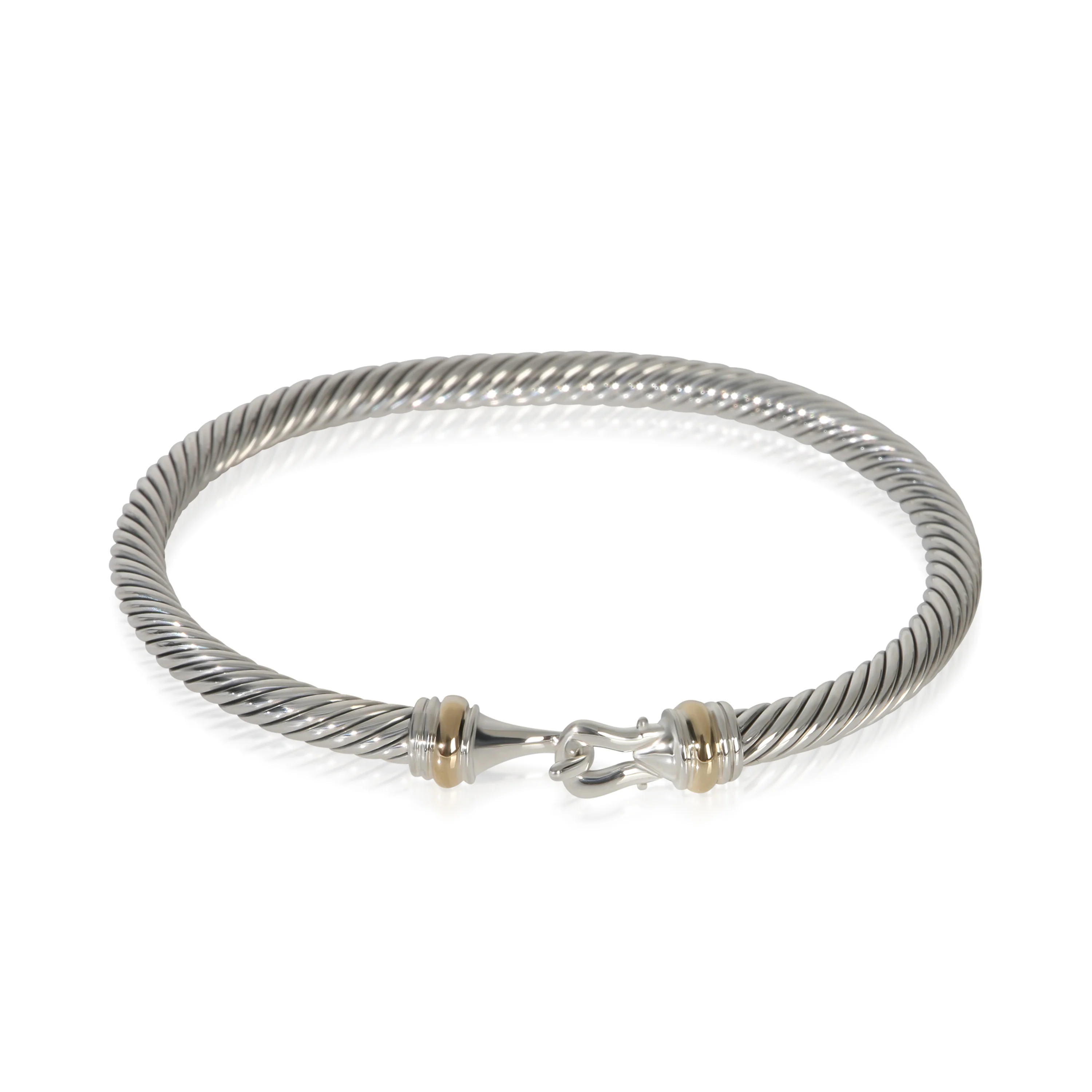 Yellow Gold & Sterling Silver Cable Buckle Bracelet