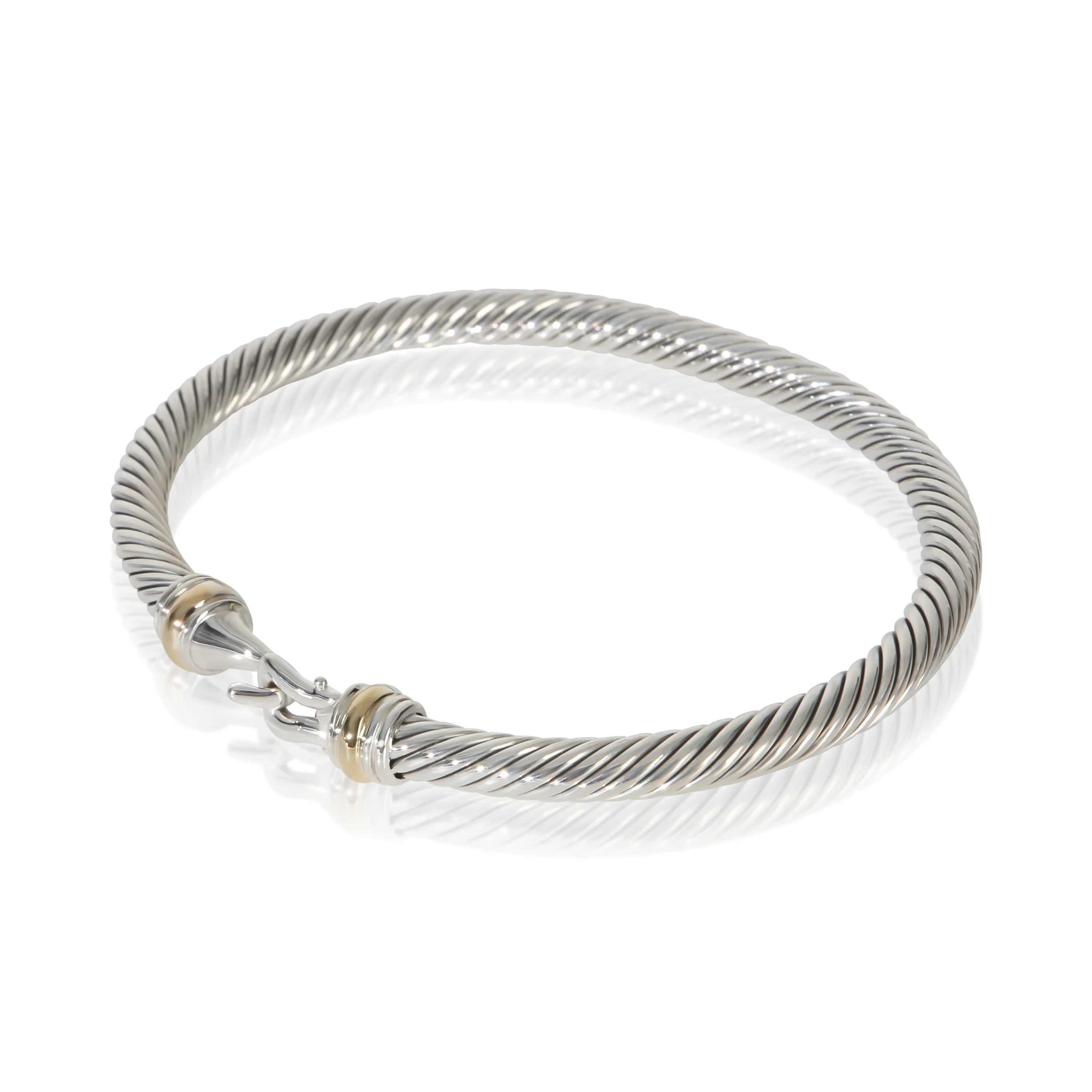 Yellow Gold & Sterling Silver Cable Buckle Bracelet - Image 2