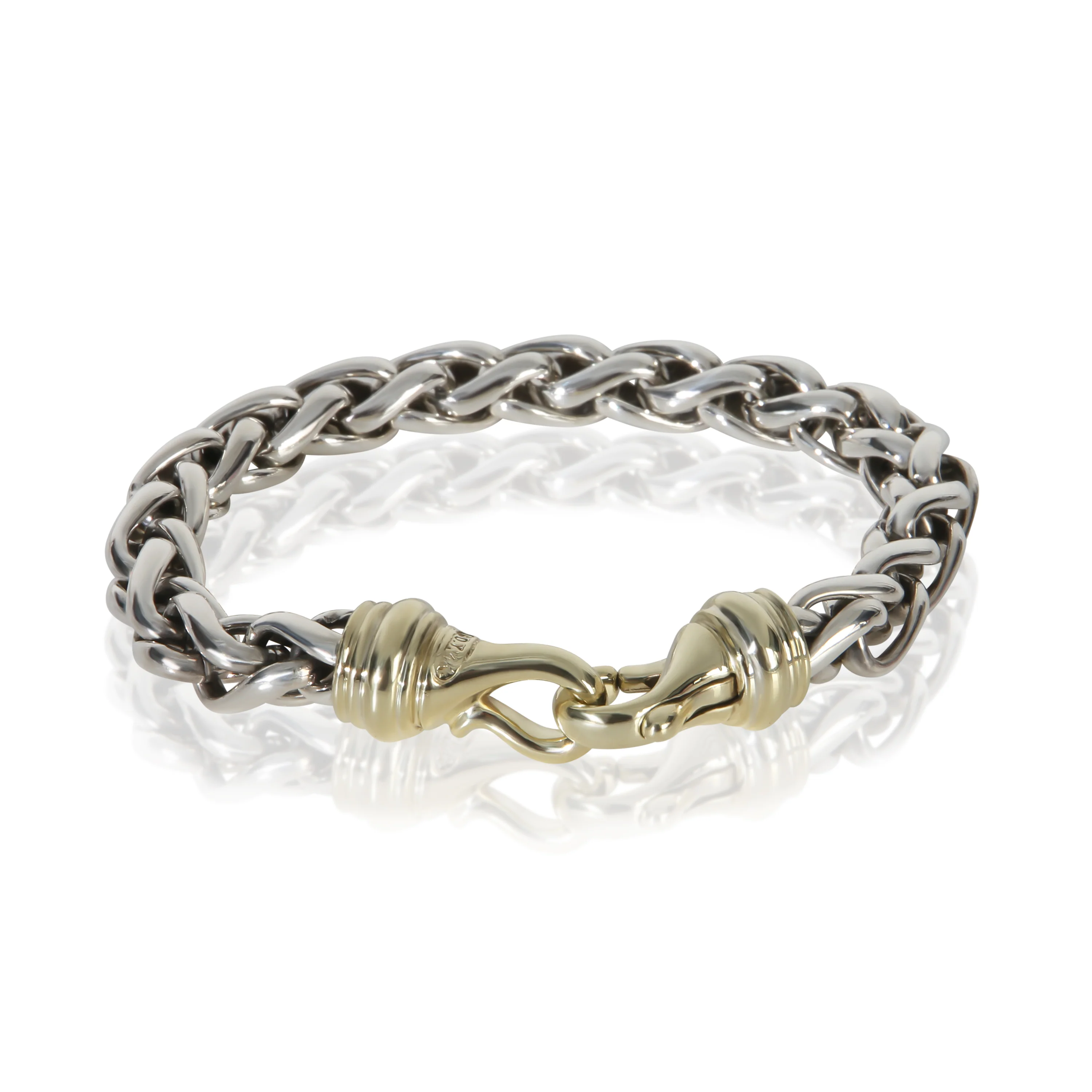 Yellow Gold & Sterling Silver Wheat Bracelet