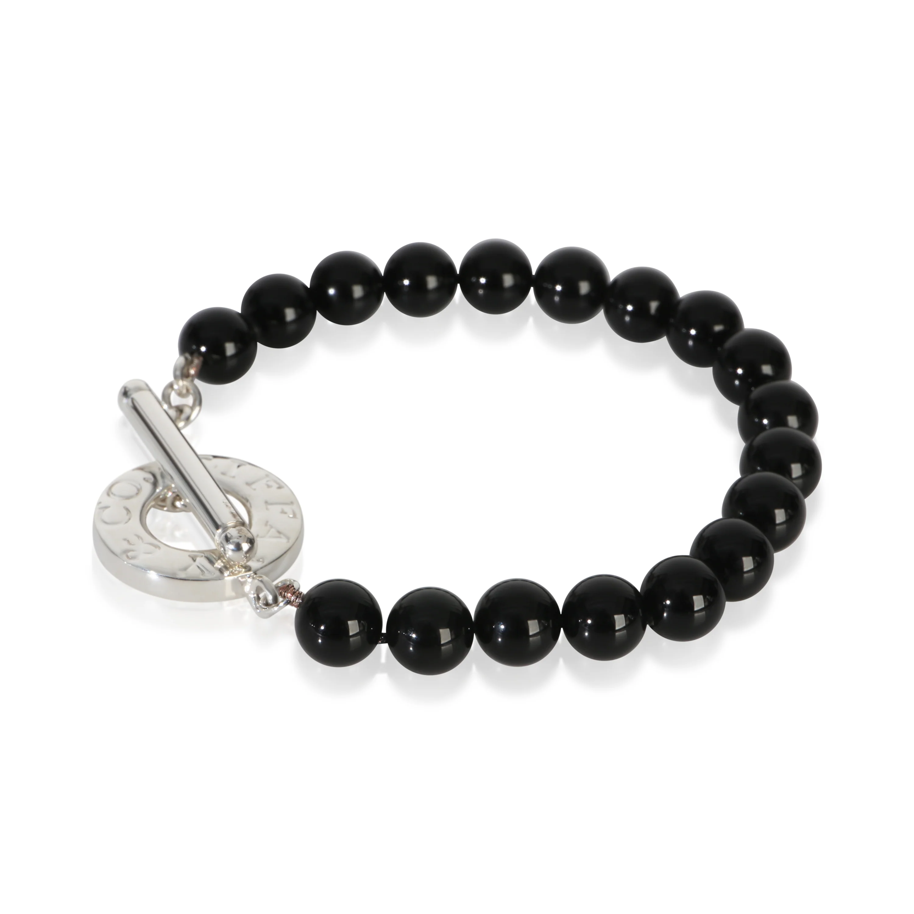 Sterling Silver Onyx Bead Bracelet - Image 2