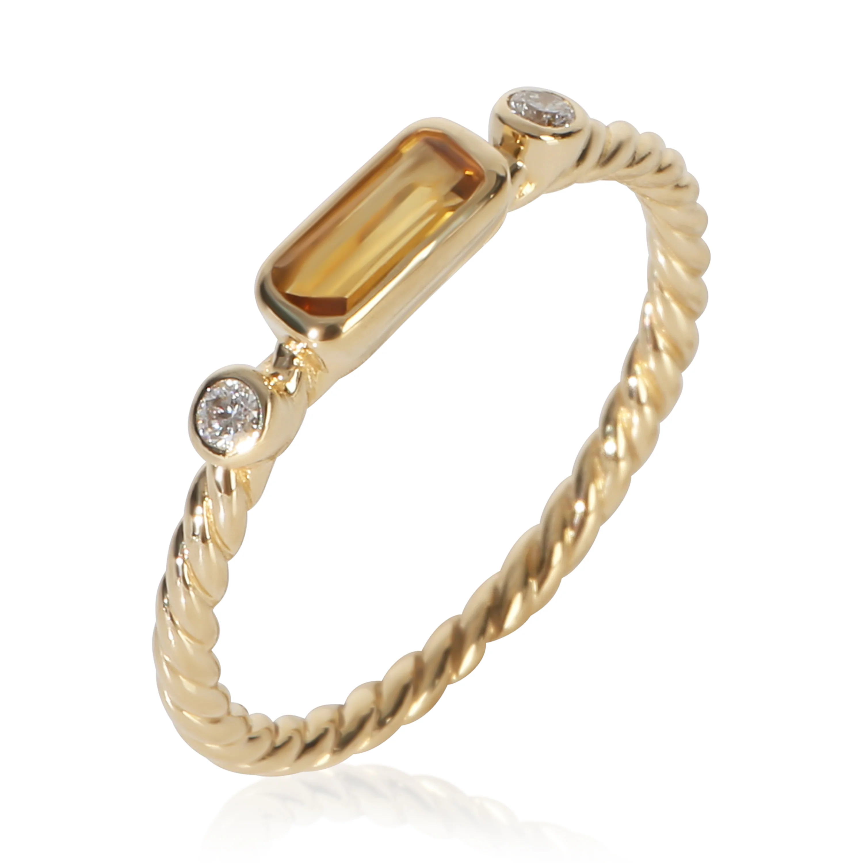 Yellow Gold Citrine and Diamond Novella Ring - Image 4