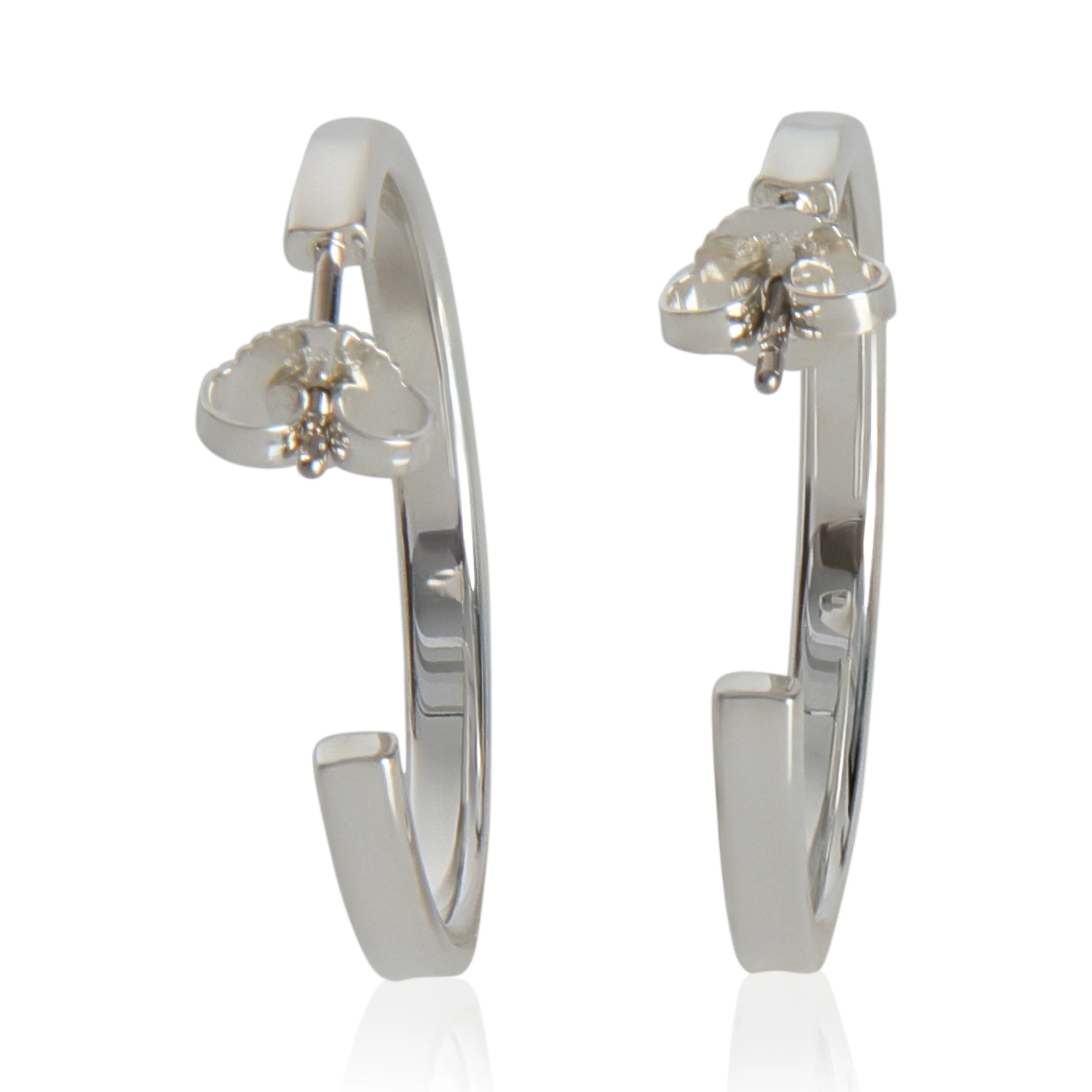Sterling Silver  1837 Medium Hoop Earrings - Image 4