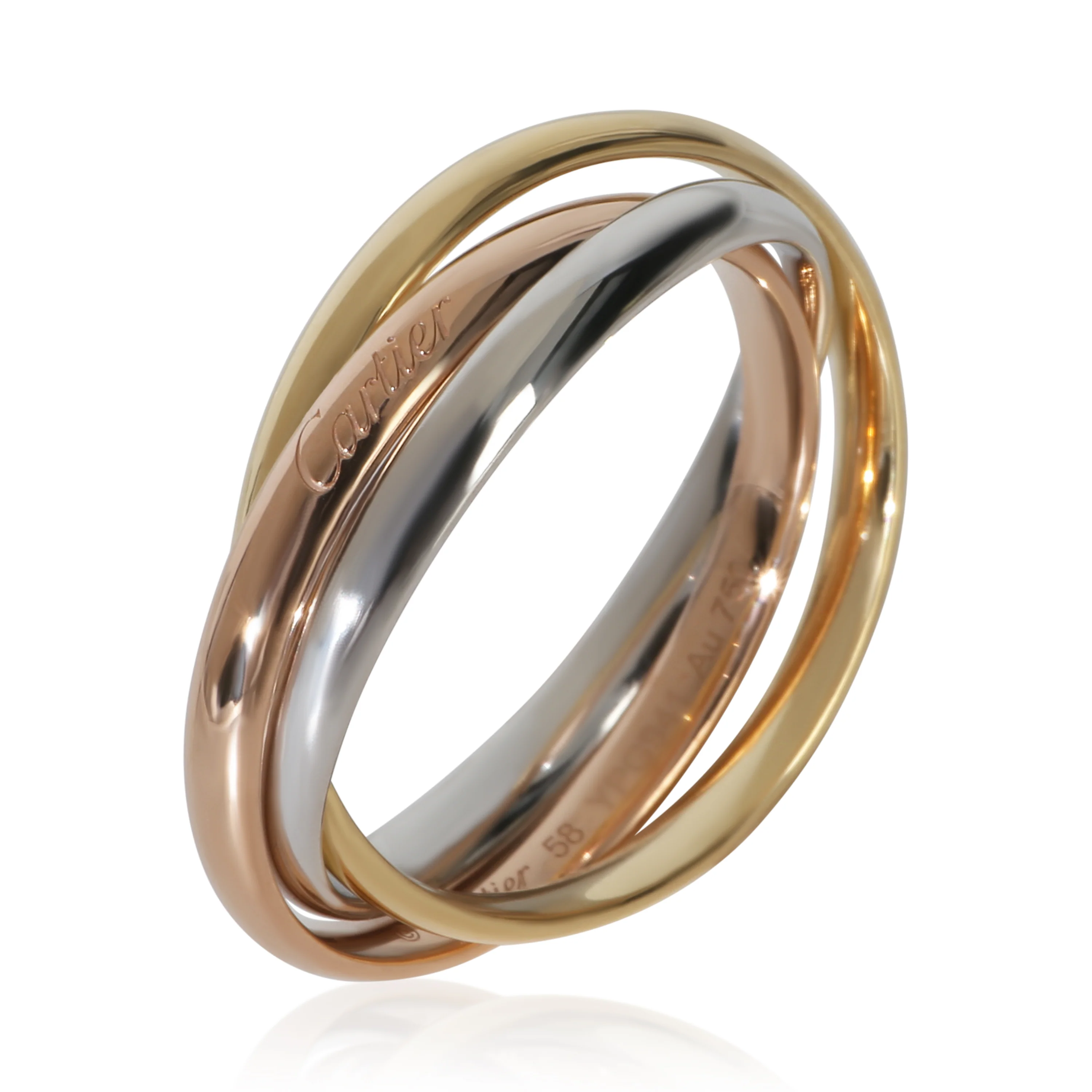 3-Tone Gold  Small Model Trinity Ring - Image 6