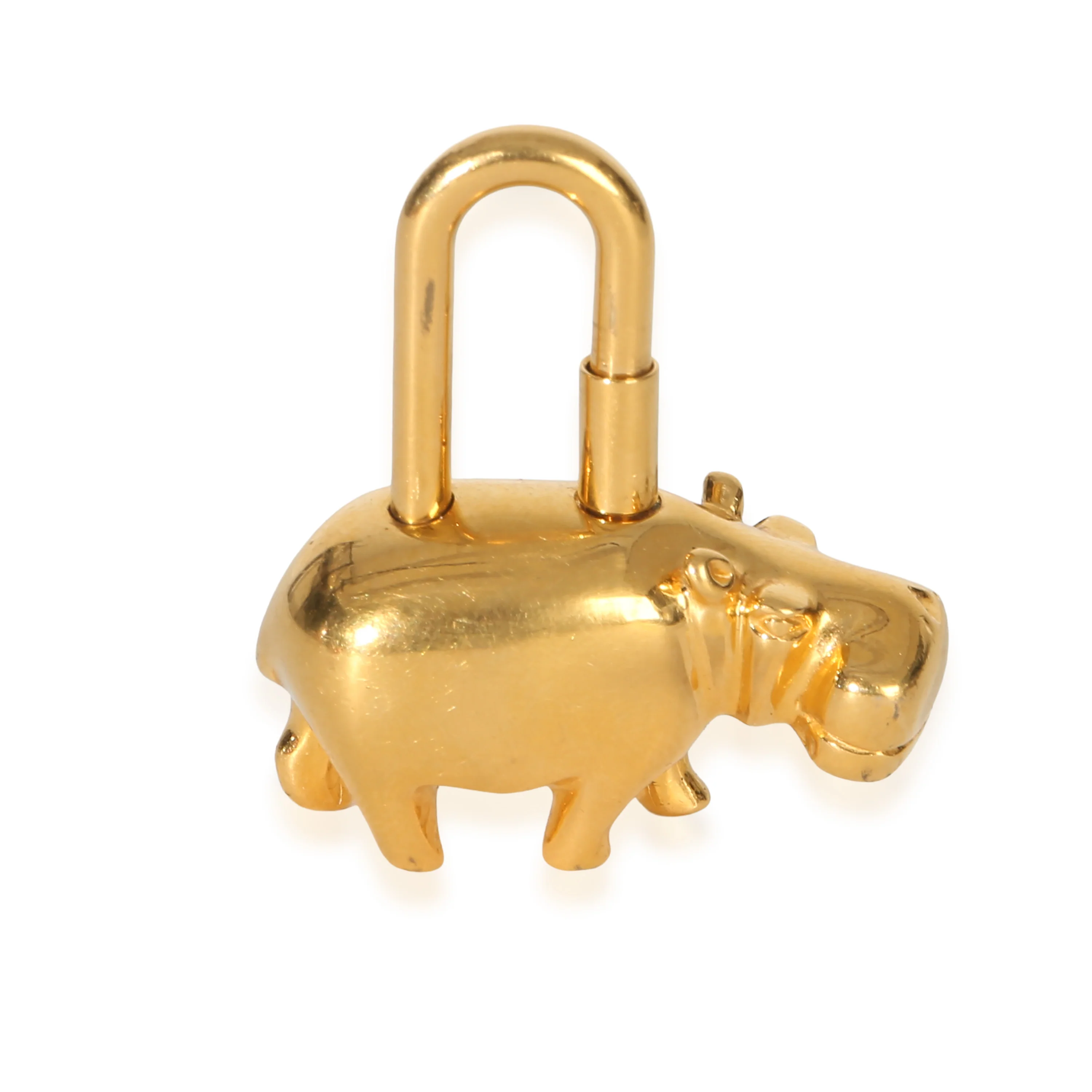 Cadena Hippopotamus 2005 Annee Des Fleuves Gold Lock Charm