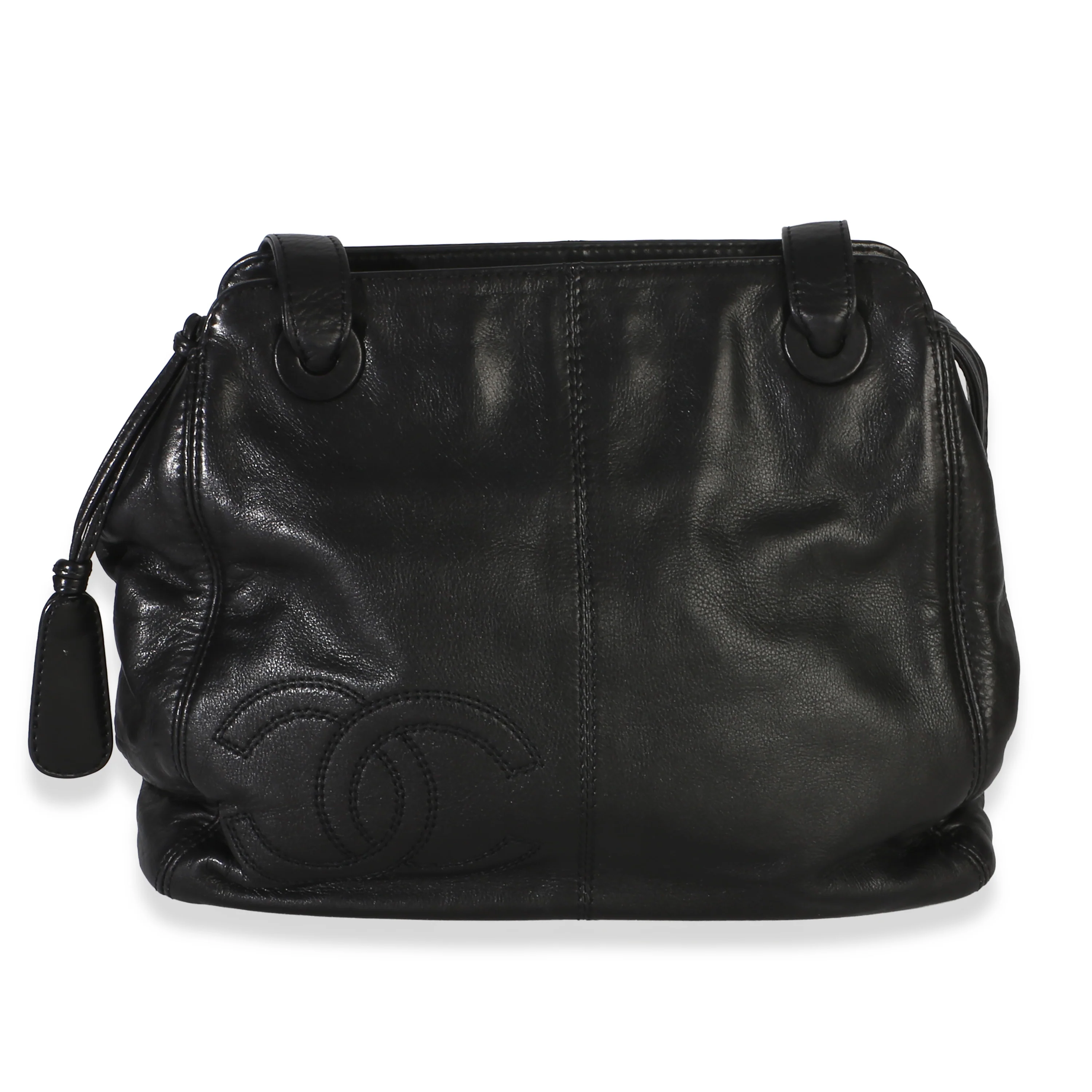Vintage Black Lambskin Tote