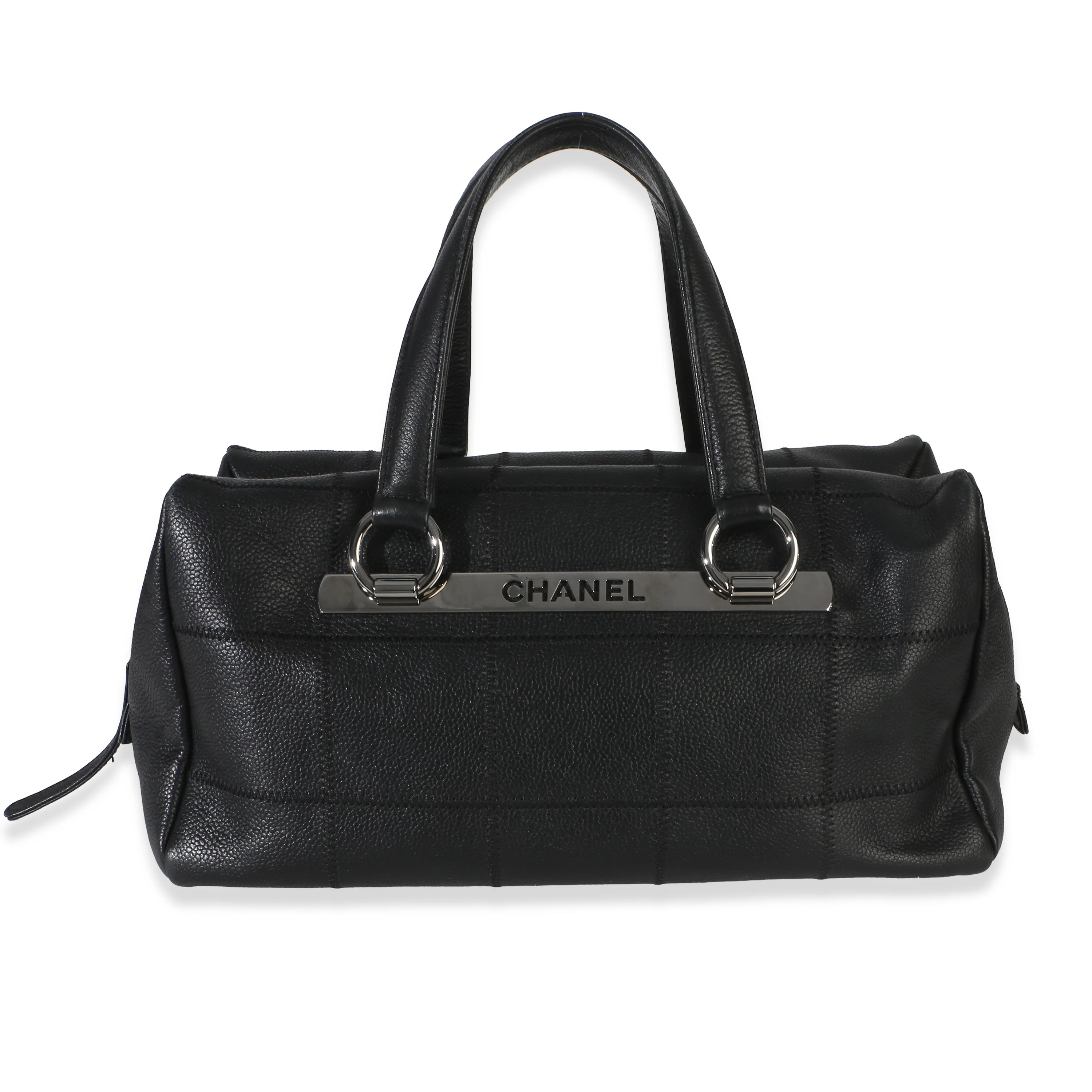 Black Caviar Square Quilted LAX Bowler Bag