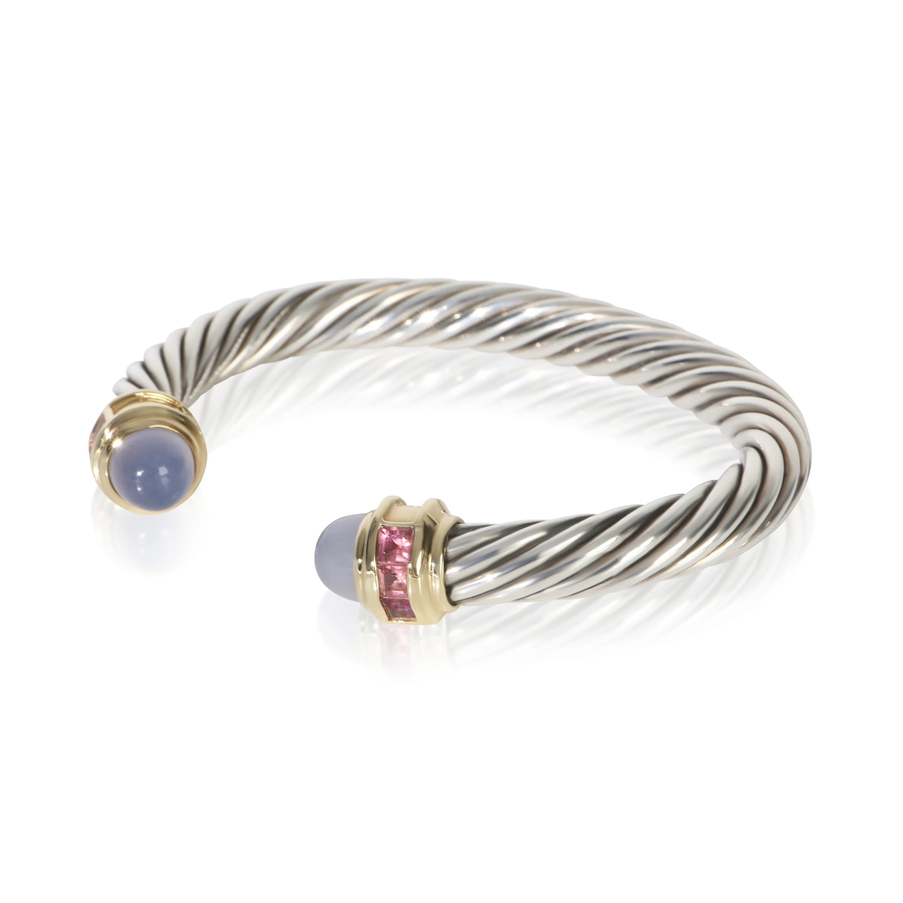 Yellow Gold & Sterling Silver Chalcedony and Tourmaline Renaissance - Image 2