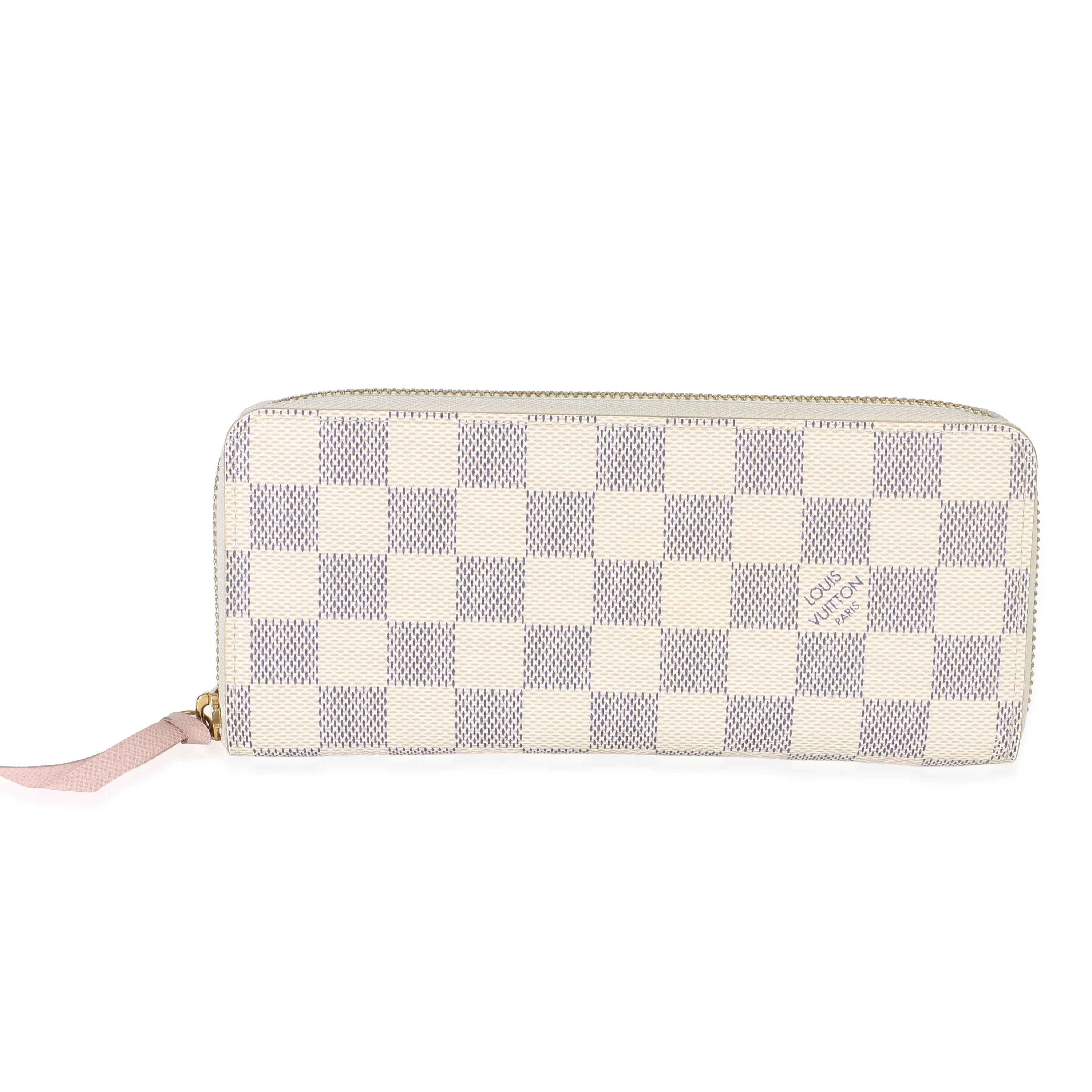 Rose Ballerine Damier Azur Canvas Clemence Wallet