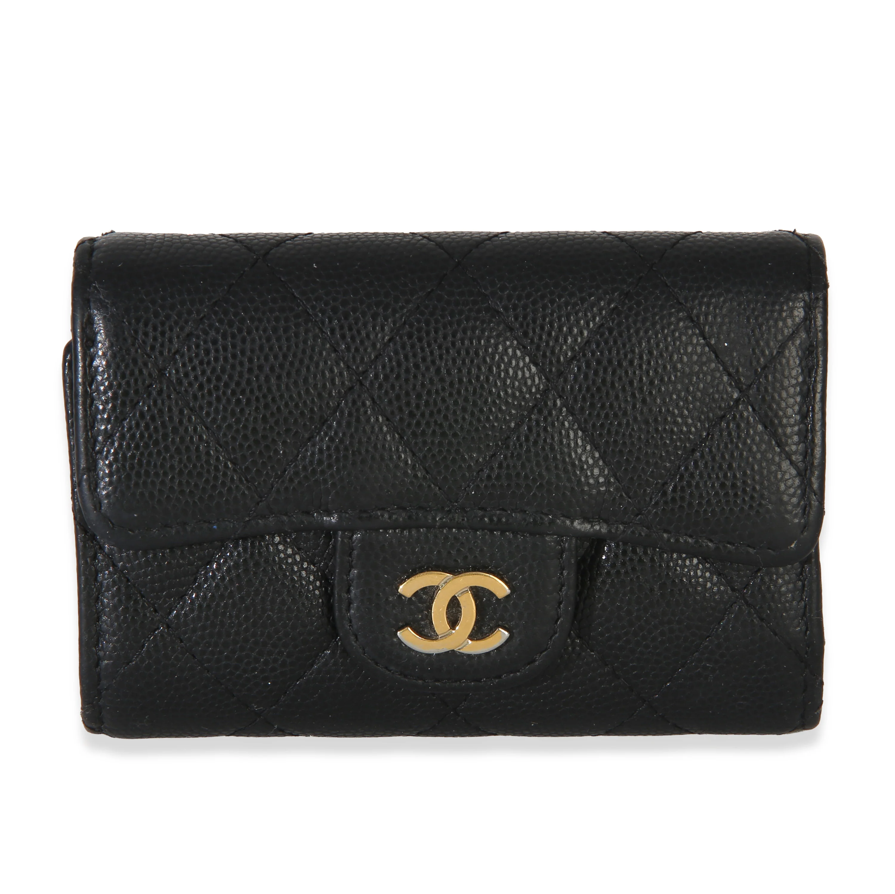 Black Quilted Caviar Classic Key Holder