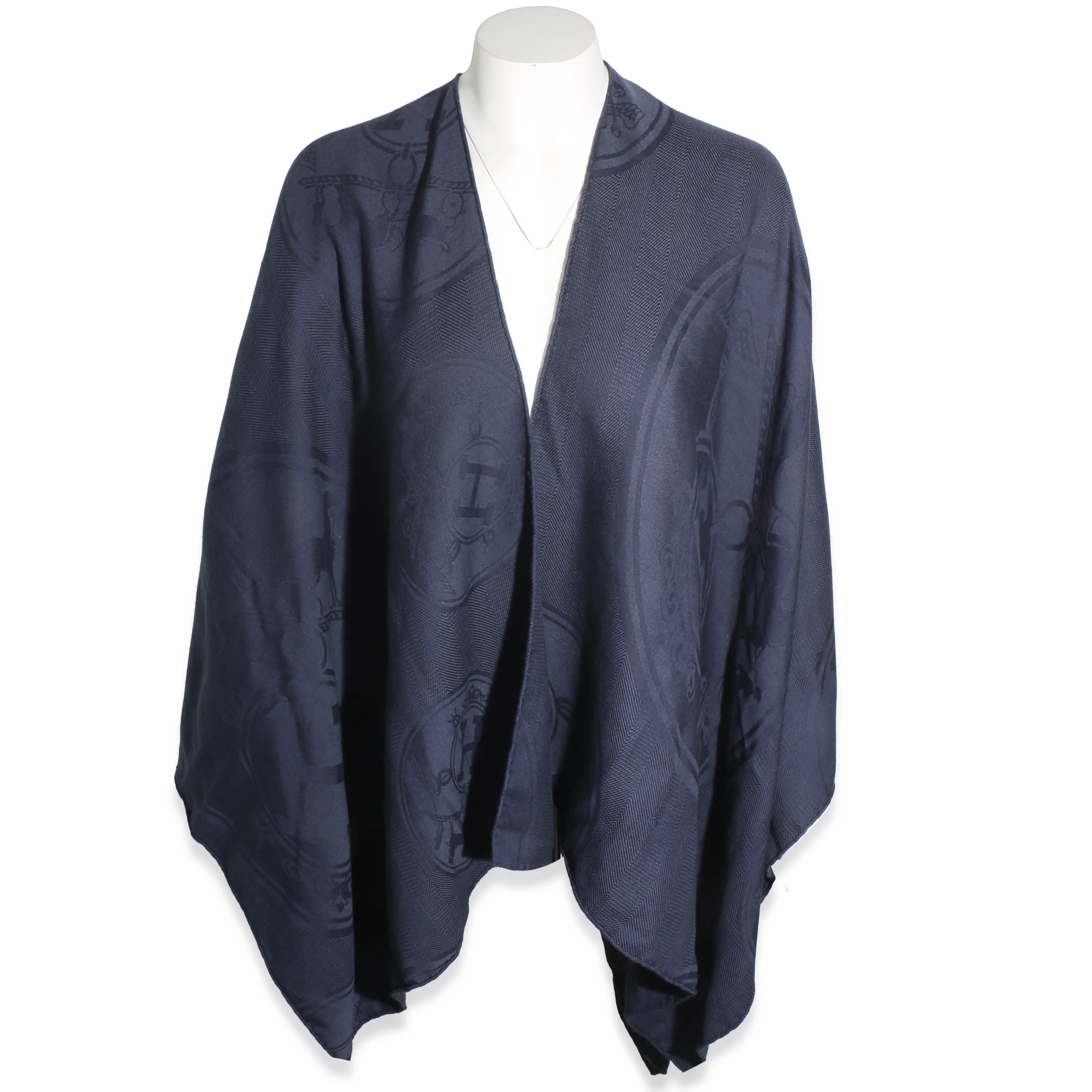 Bleu Marine Cashmere Silk New Libris Stole