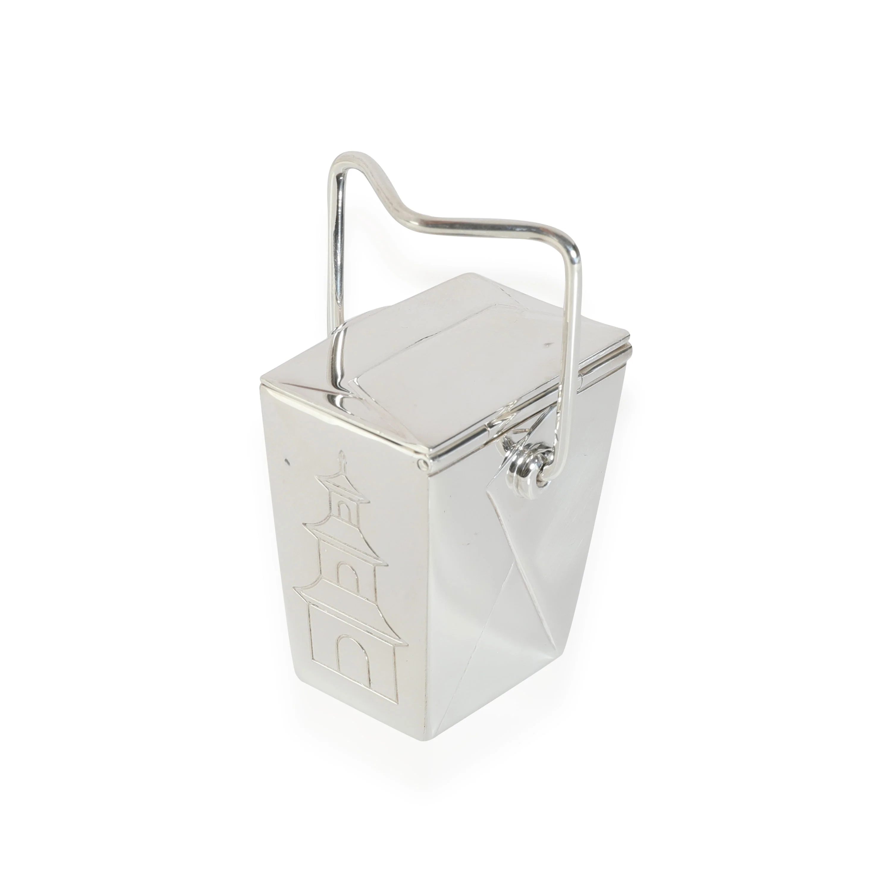 Sterling Silver  Chinese Food Pill Box - Image 2