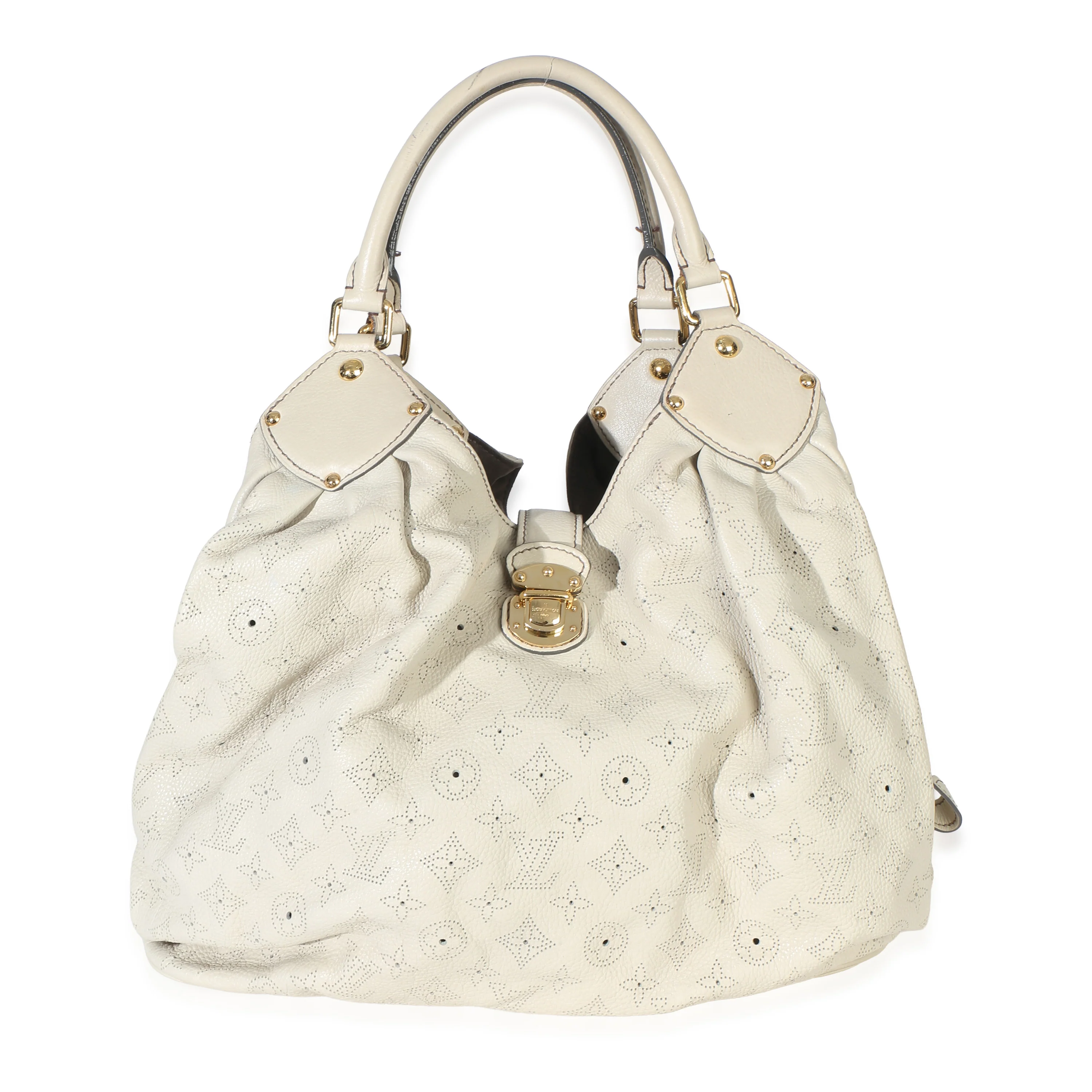 Beige Monogram Mahina XL Hobo