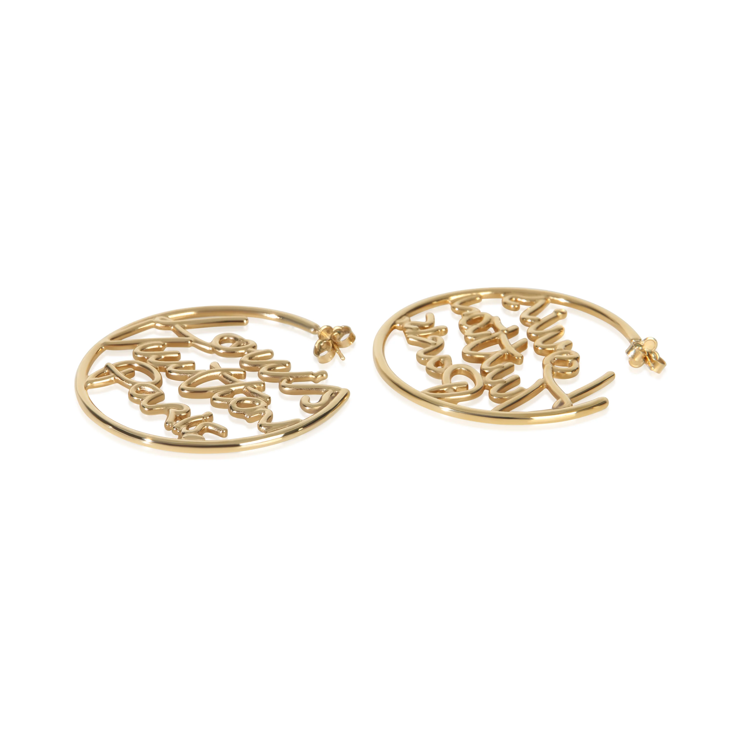 Gold-Plated Script Hoop Earrings - Image 3
