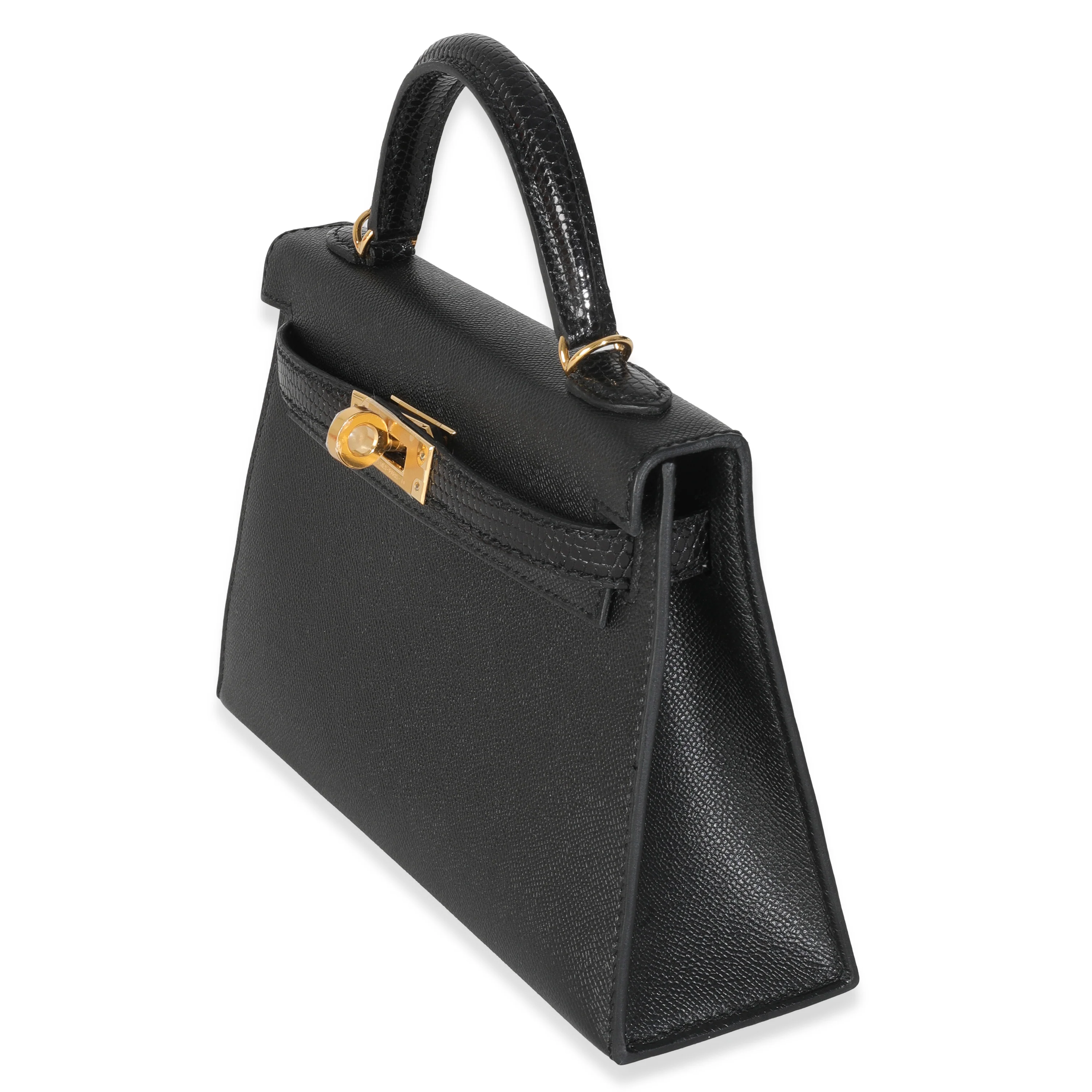 Black Madame Lizard Touch Mini Kelly 20 II GHW - Image 2