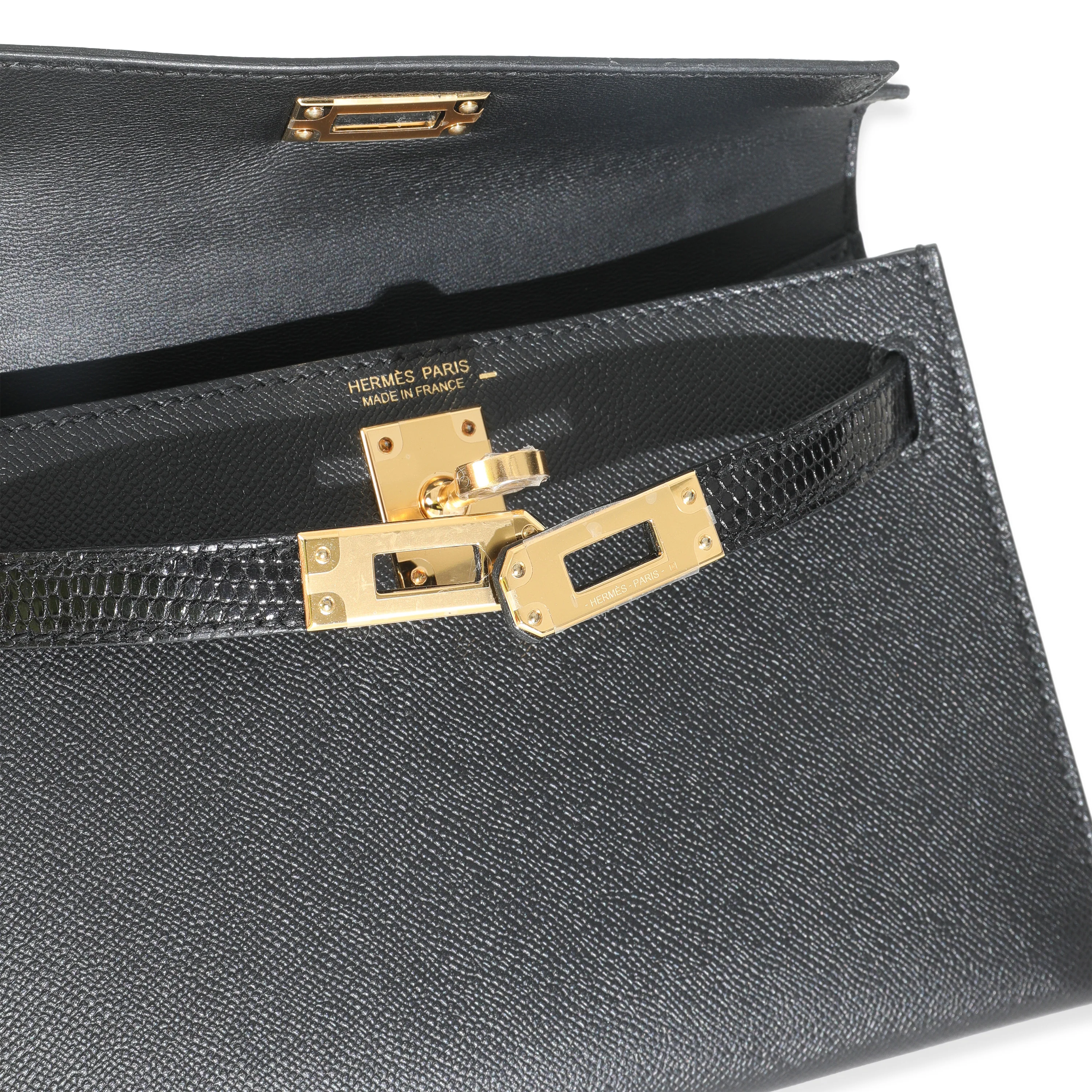 Black Madame Lizard Touch Mini Kelly 20 II GHW - Image 9