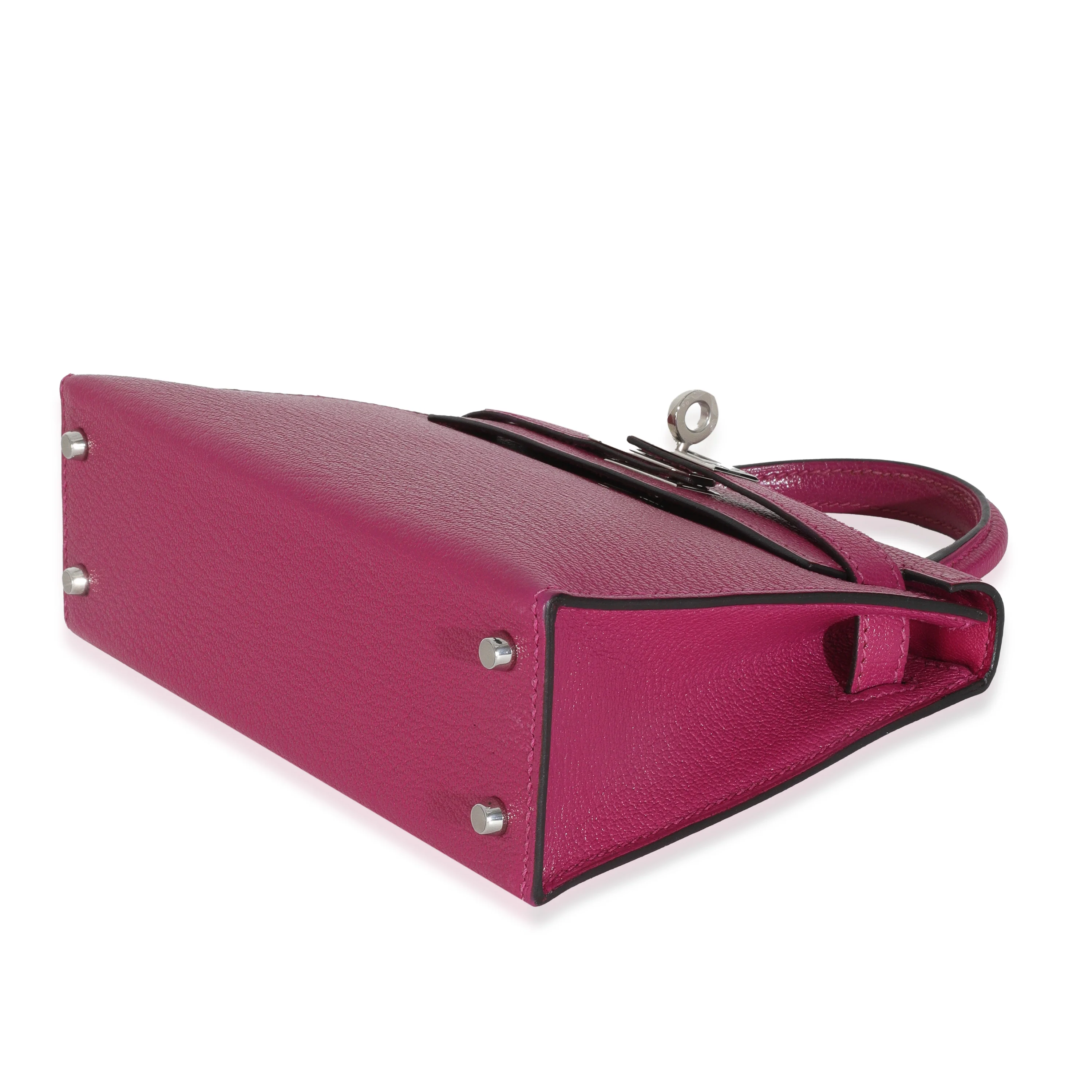 Rose Pourpre Chevre Mysore Sellier Mini Kelly 20 II PHW - Image 7