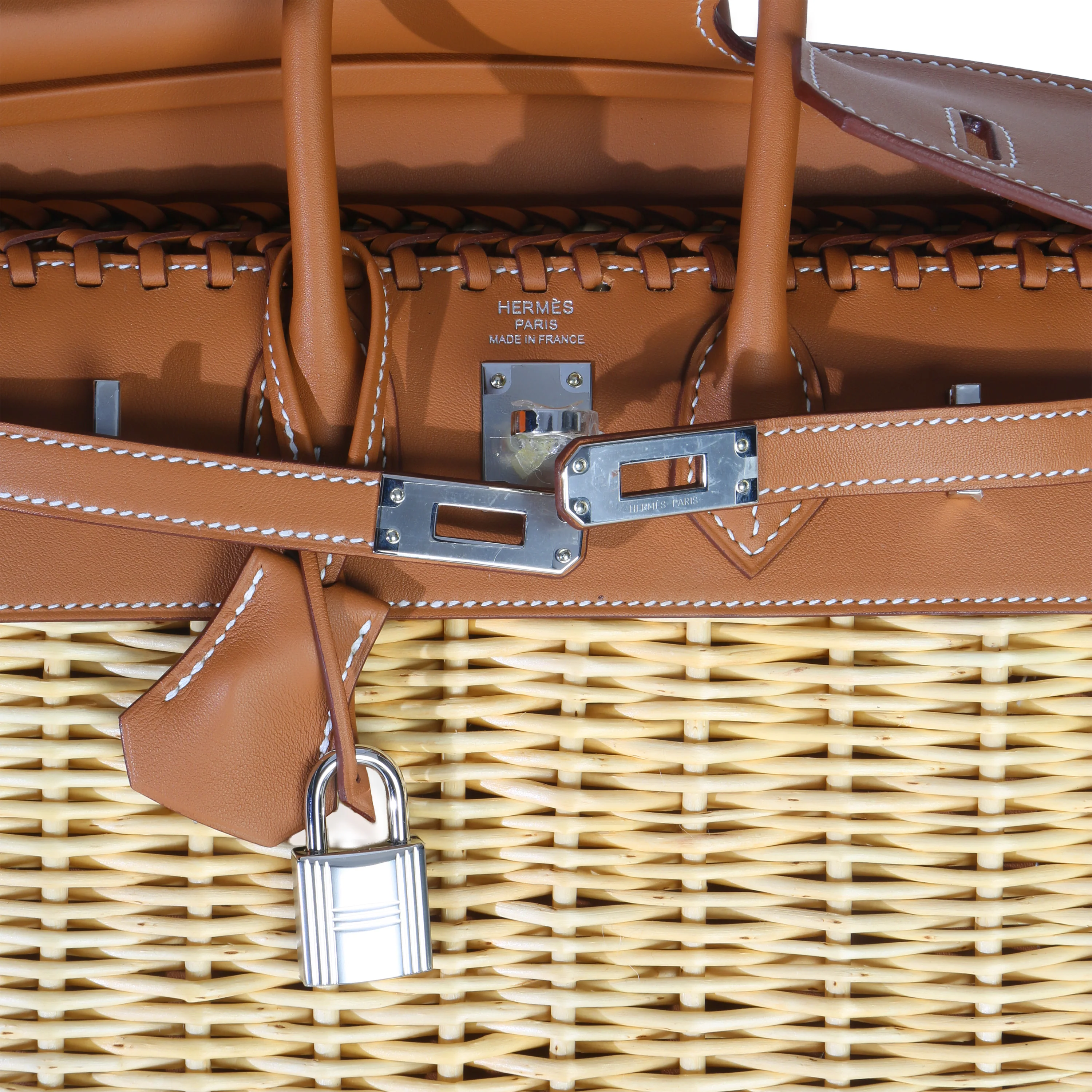 Gold Osier Wicker Swift Picnic Birkin 25 PHW - Image 9