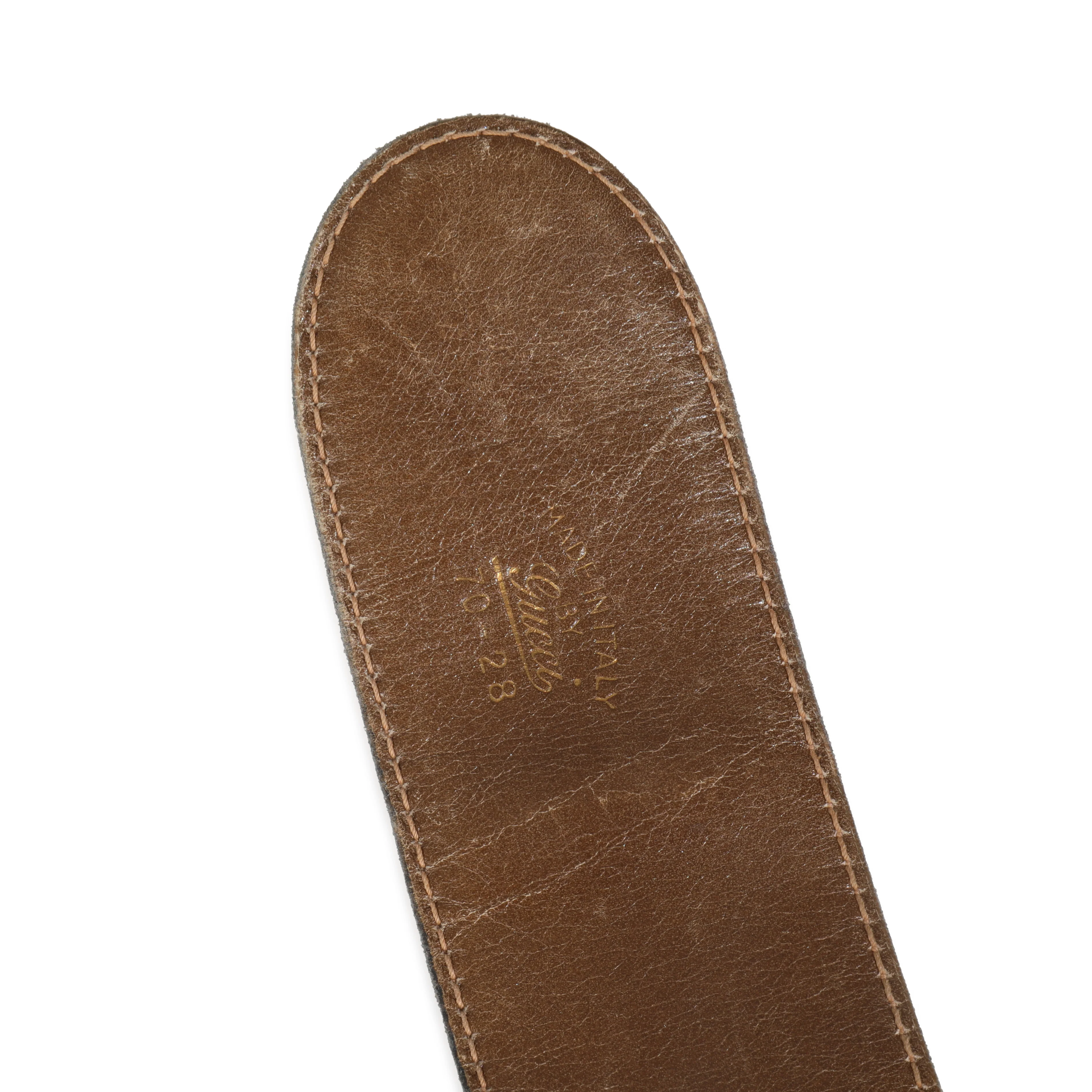 Vintage Brown Smooth Leather Interlocking G Belt 70/28 - Image 4