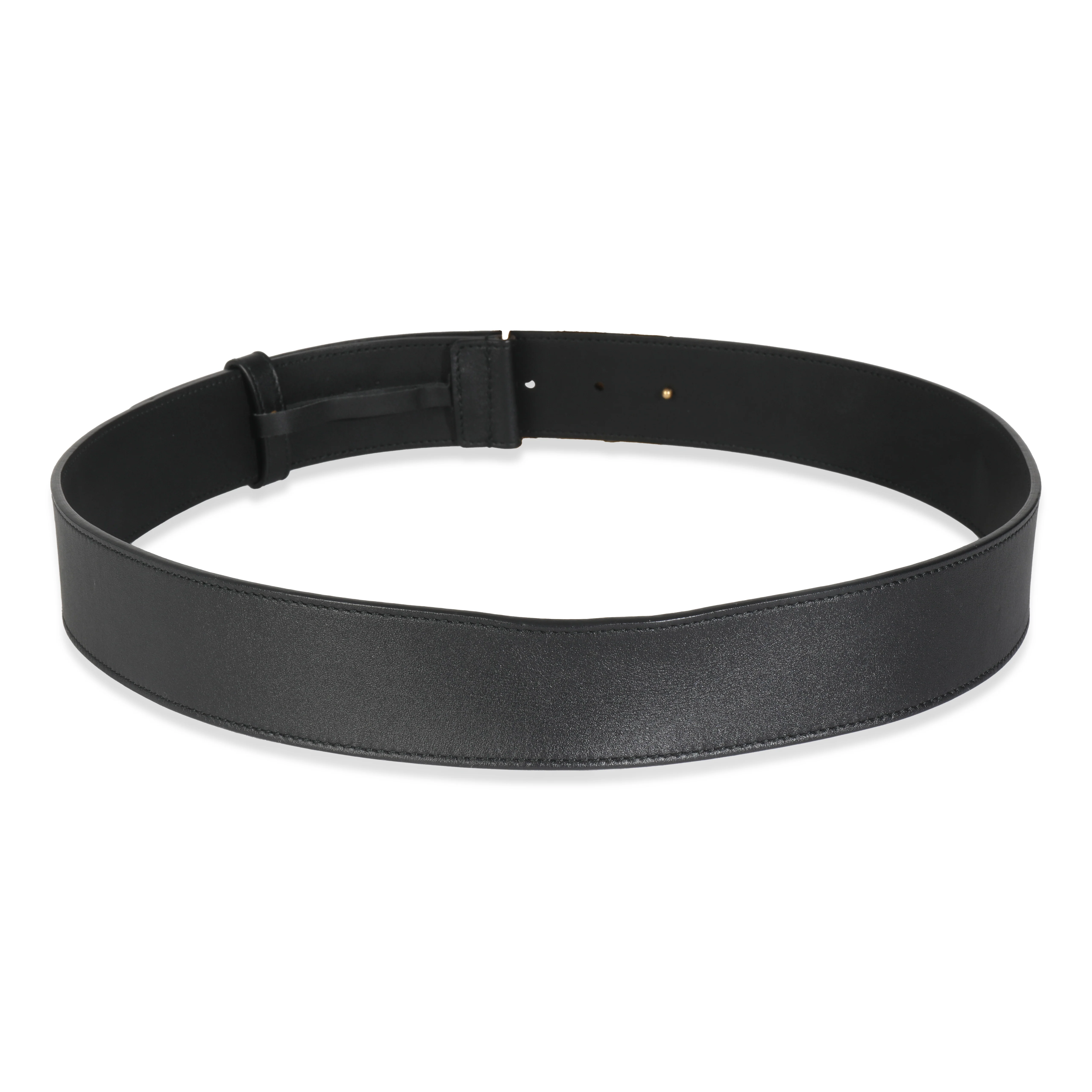 Black Smooth Calfskin Pearly GG Marmont Belt 95/38 - Image 7