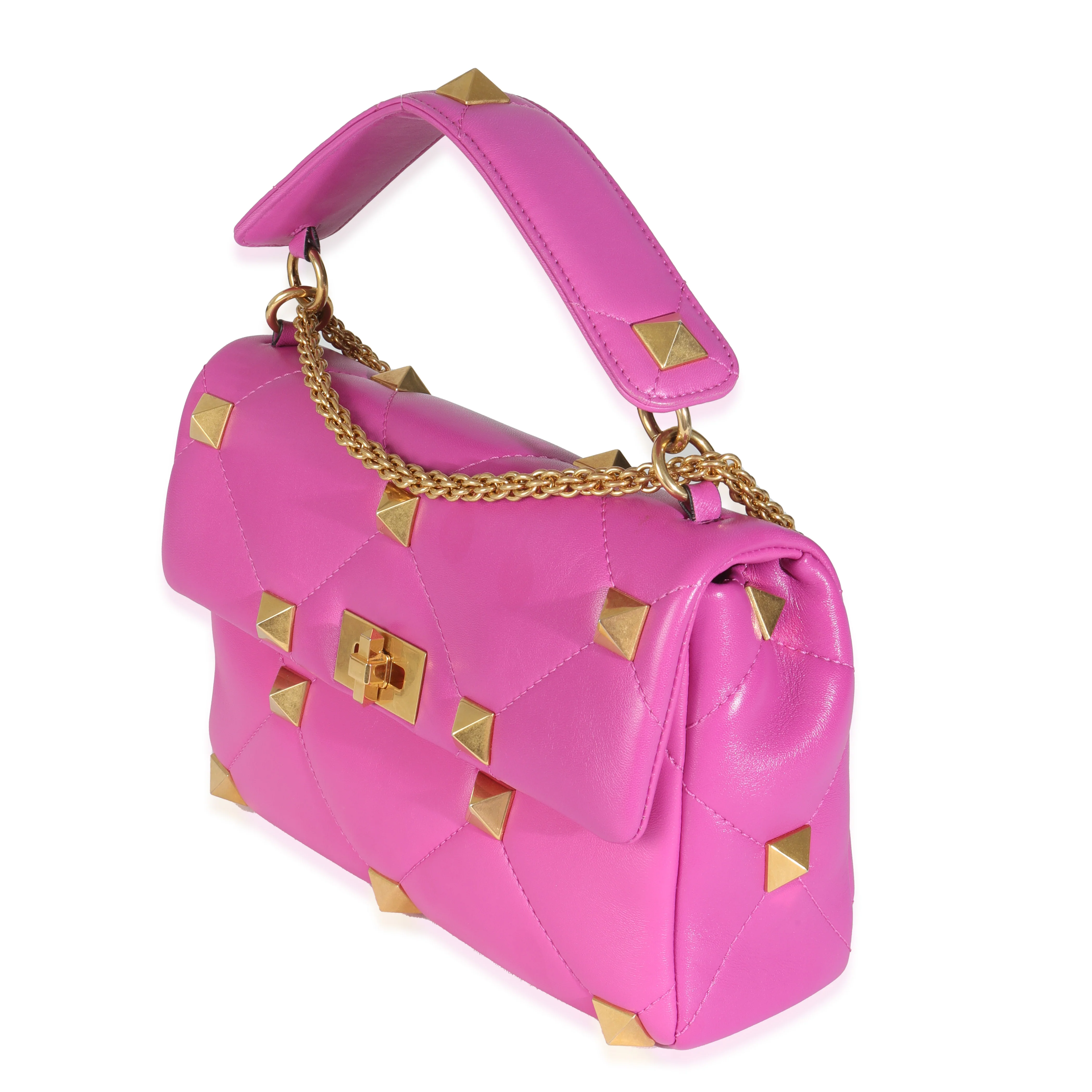 Pink Nappa Medium Roman Stud Bag - Image 2