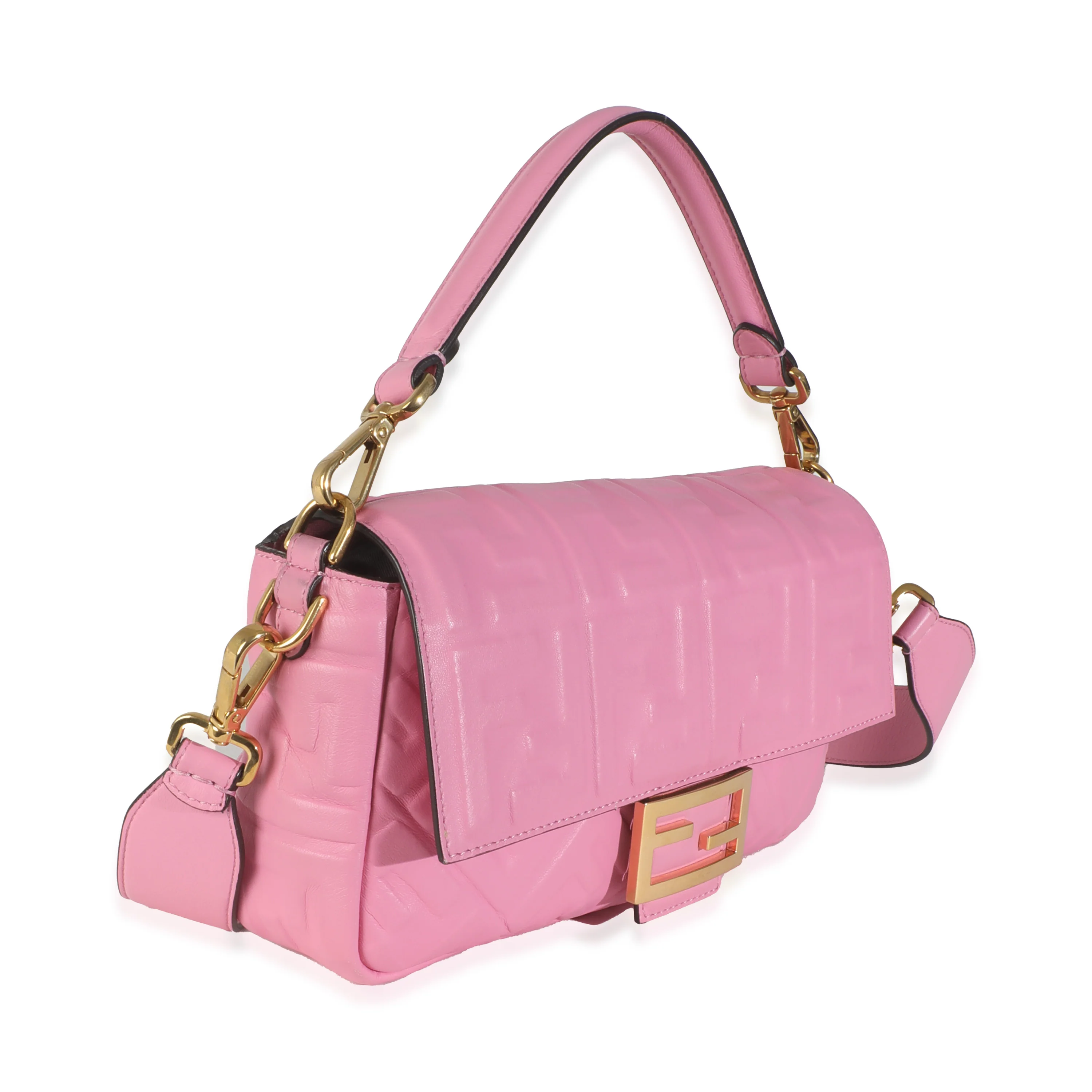 Pink Nappa FF 1974 Embossed Baguette Bag - Image 3