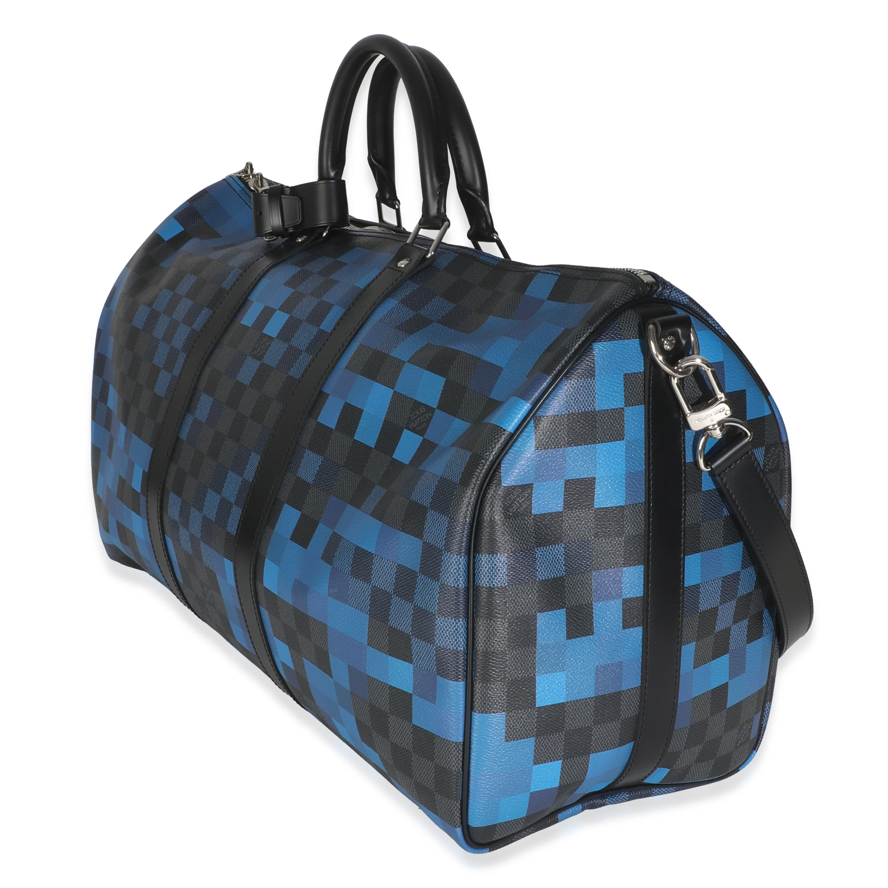 Blue Damier Graphite Canvas Pixel Canvas Keepall Bandouliere 50 - Image 2