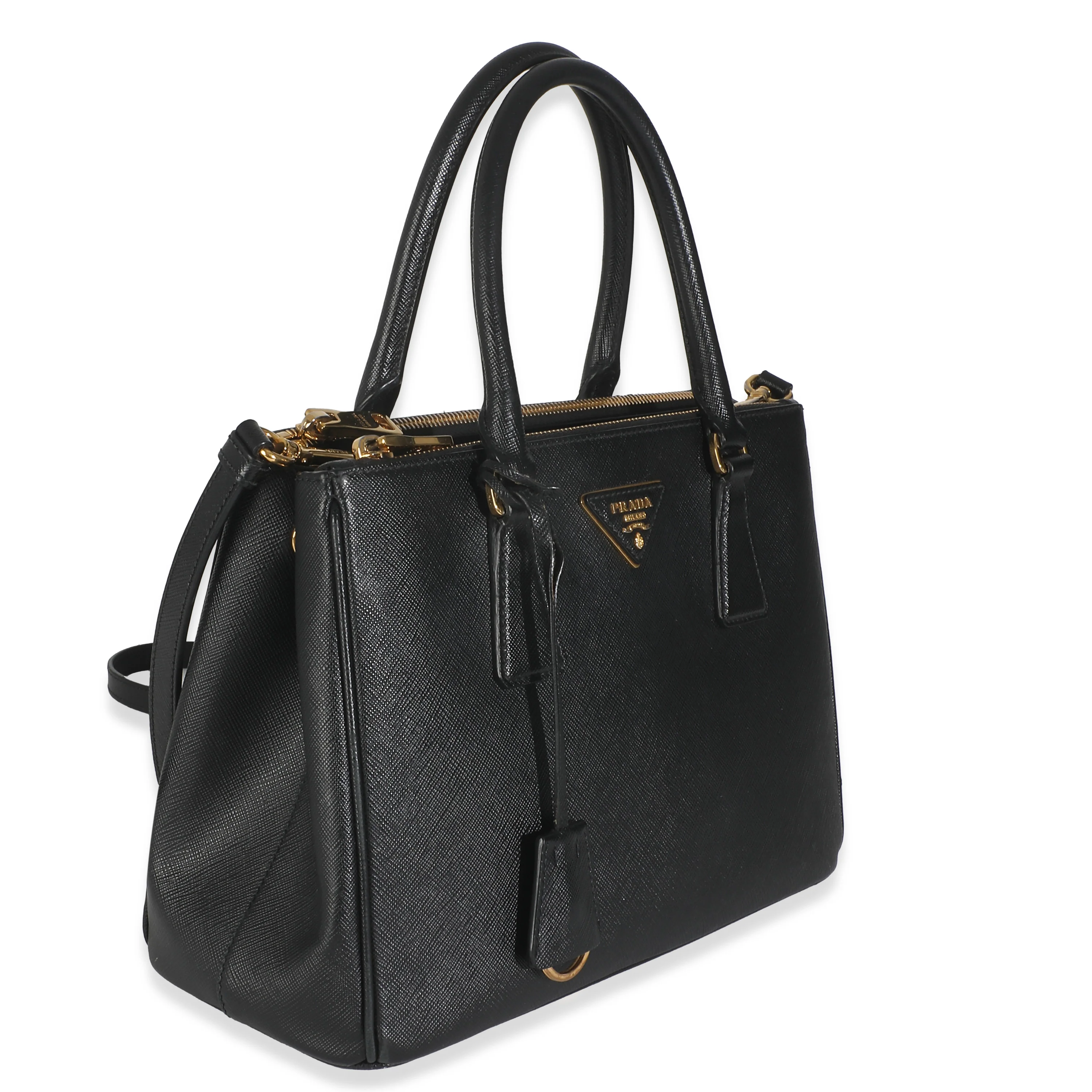 Black Saffiano Galleria Small Double Zip Tote - Image 3